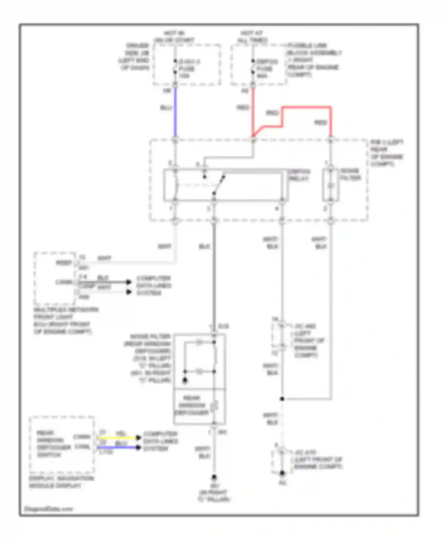 LS Lexus IV (2006-2012): Rear defogger circuit