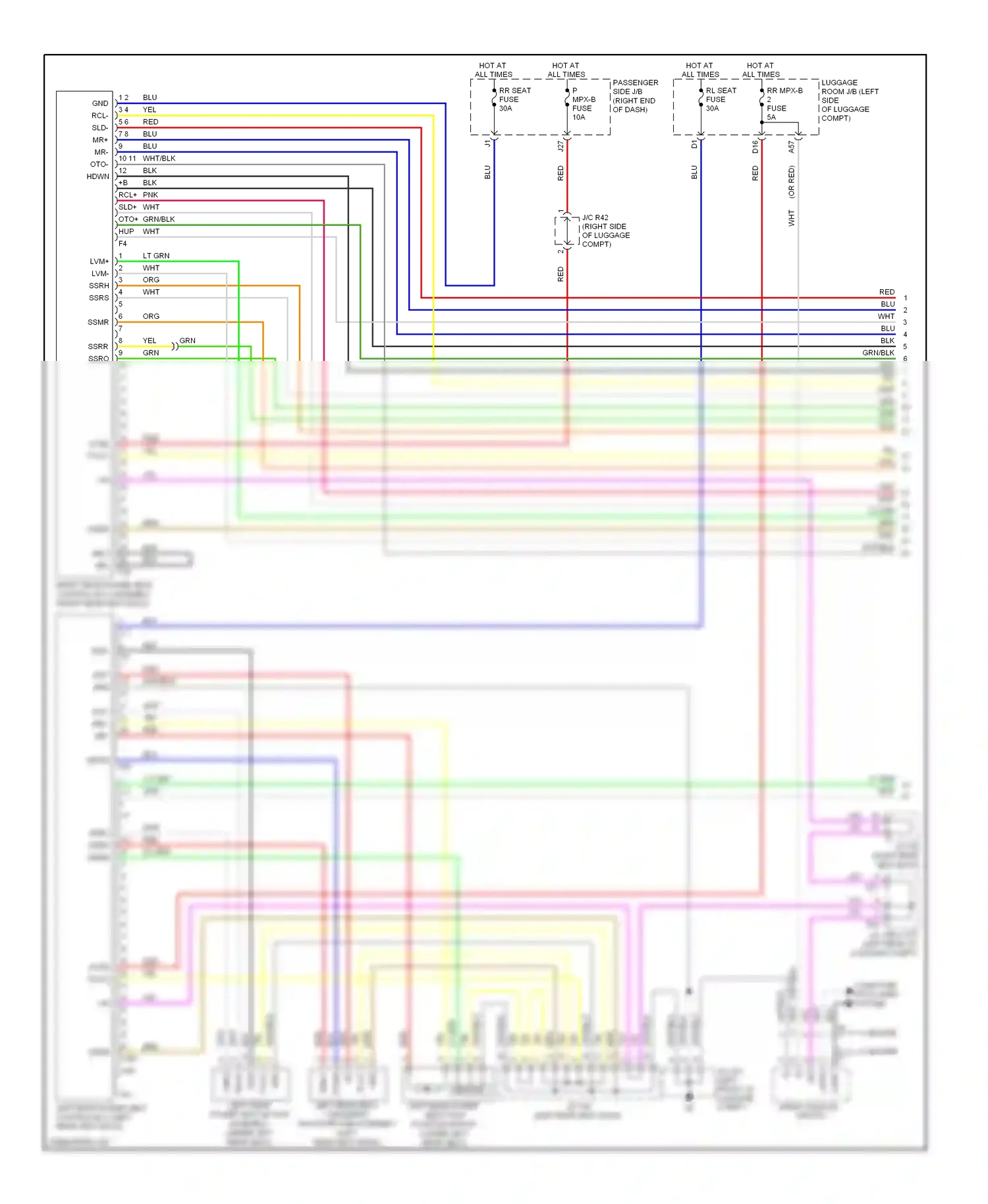 Lexus LS IV (2006-2012) back wiring diagram  (2 of 3)
