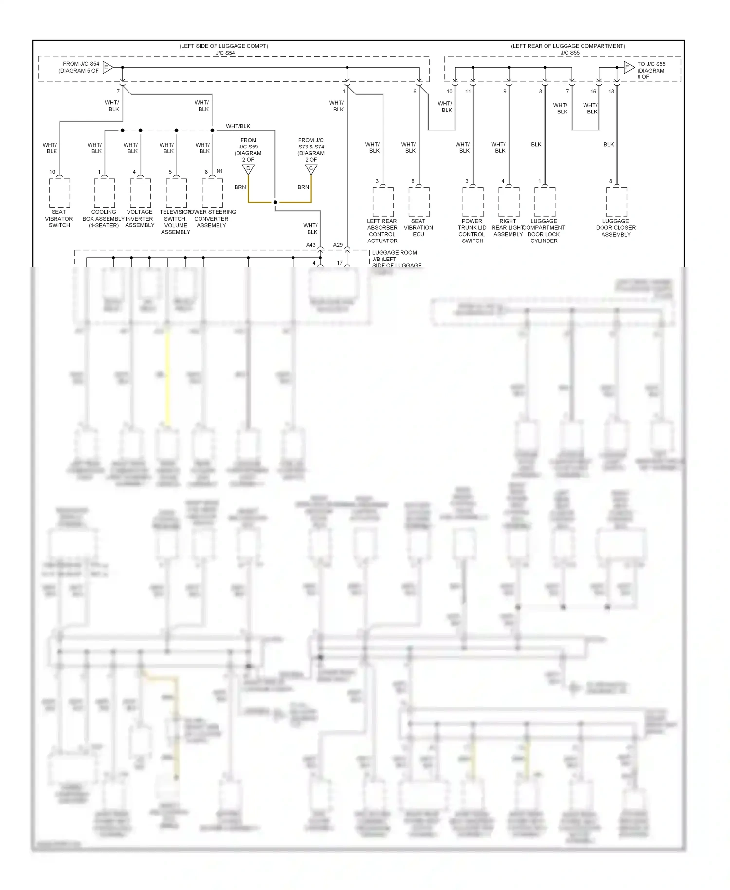 Lexus LS IV (2006-2012) back wiring diagram  (1 of 3)