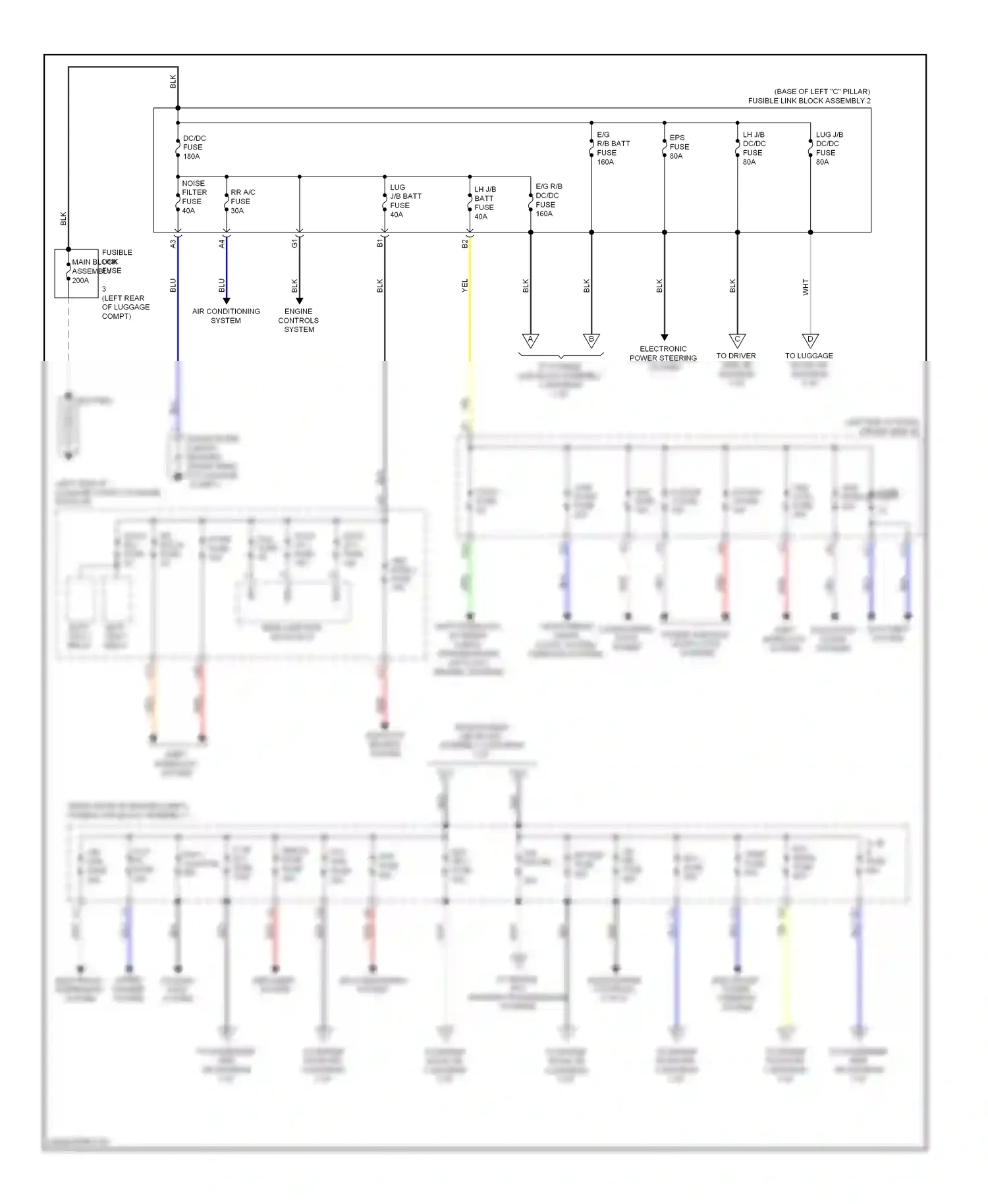 Lexus LS IV (2006-2012) battery wiring diagram  (2 of 3)