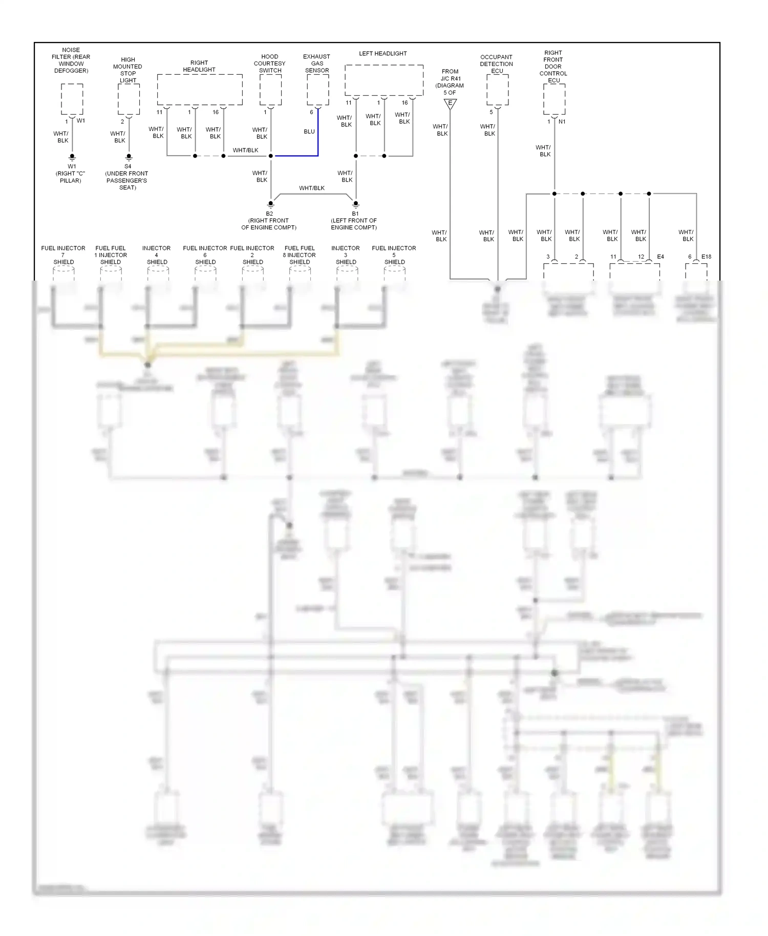 Lexus LS IV (2006-2012) courtesy light switch (armrest) wiring diagram  (1 of 2)