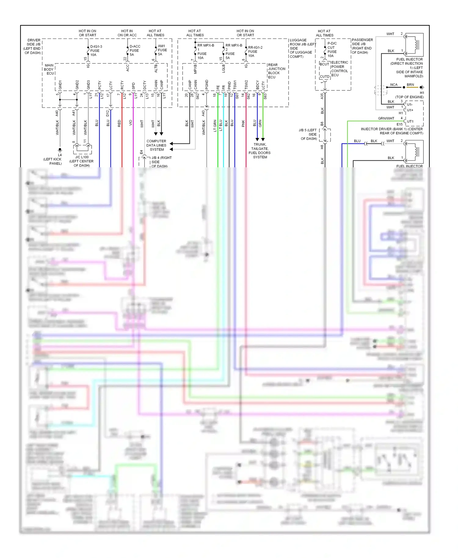 Lexus LS IV (2006-2012) engine control module (left front of engine compt) wiring diagram  (5 of 13)
