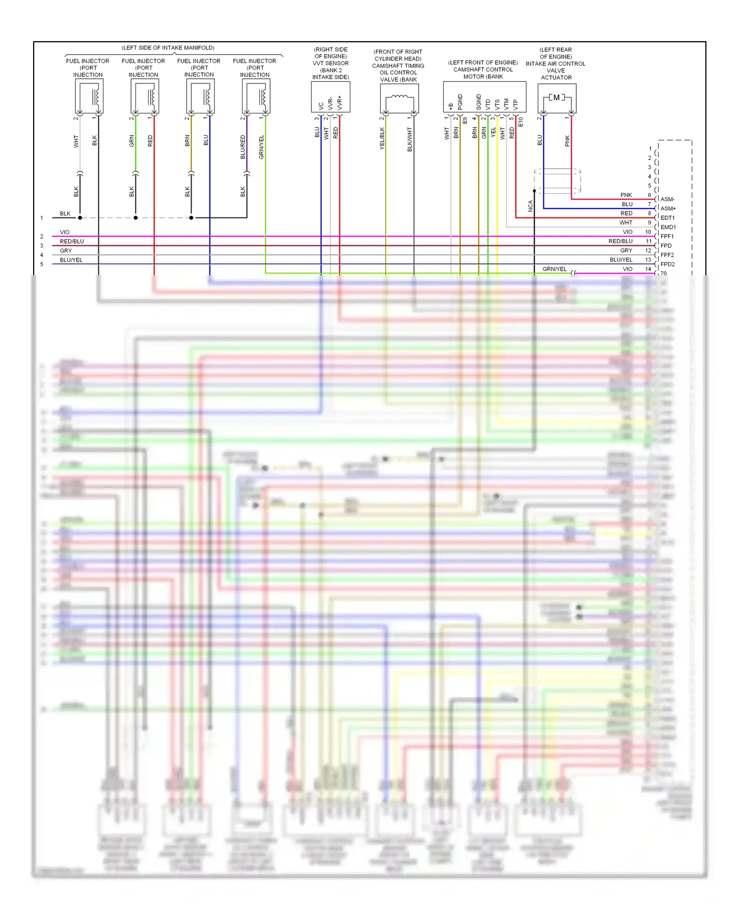 Lexus LS IV (2006-2012) engine control module (left front of engine compt) wiring diagram  (10 of 13)