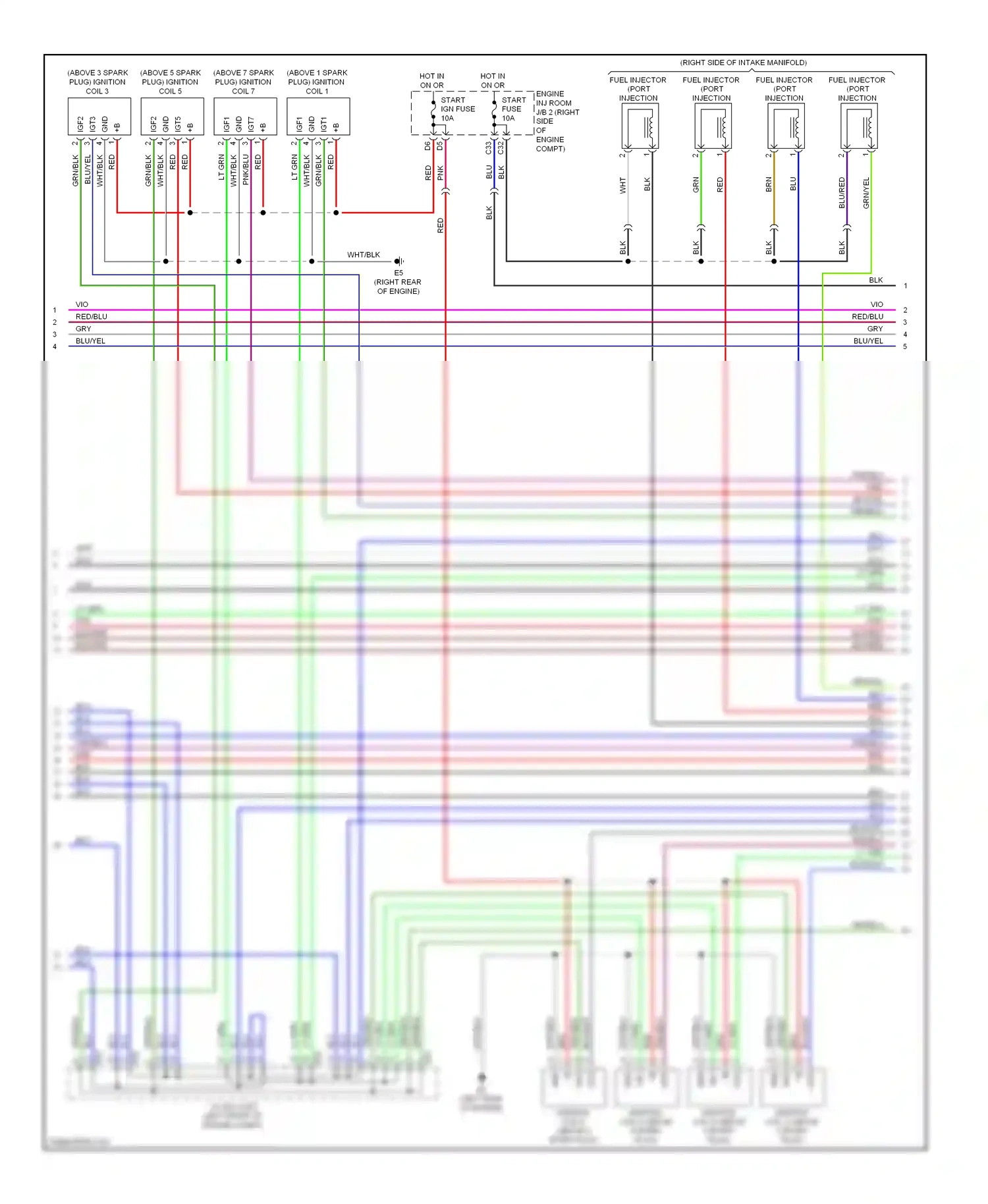 Lexus LS IV (2006-2012) engine wiring diagram  (3 of 4)
