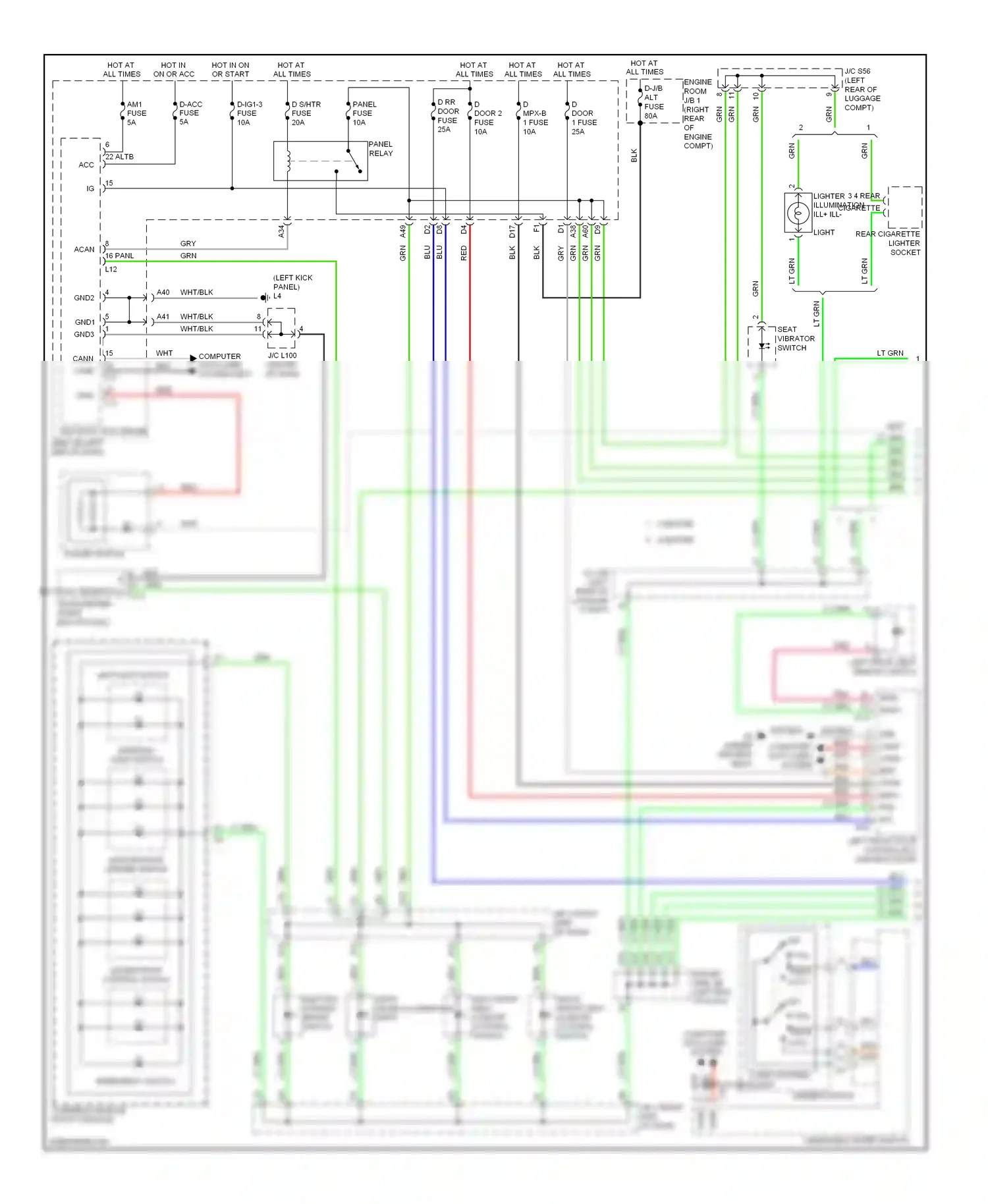 Lexus LS IV (2006-2012) fuse wiring diagram  (114 of 129)