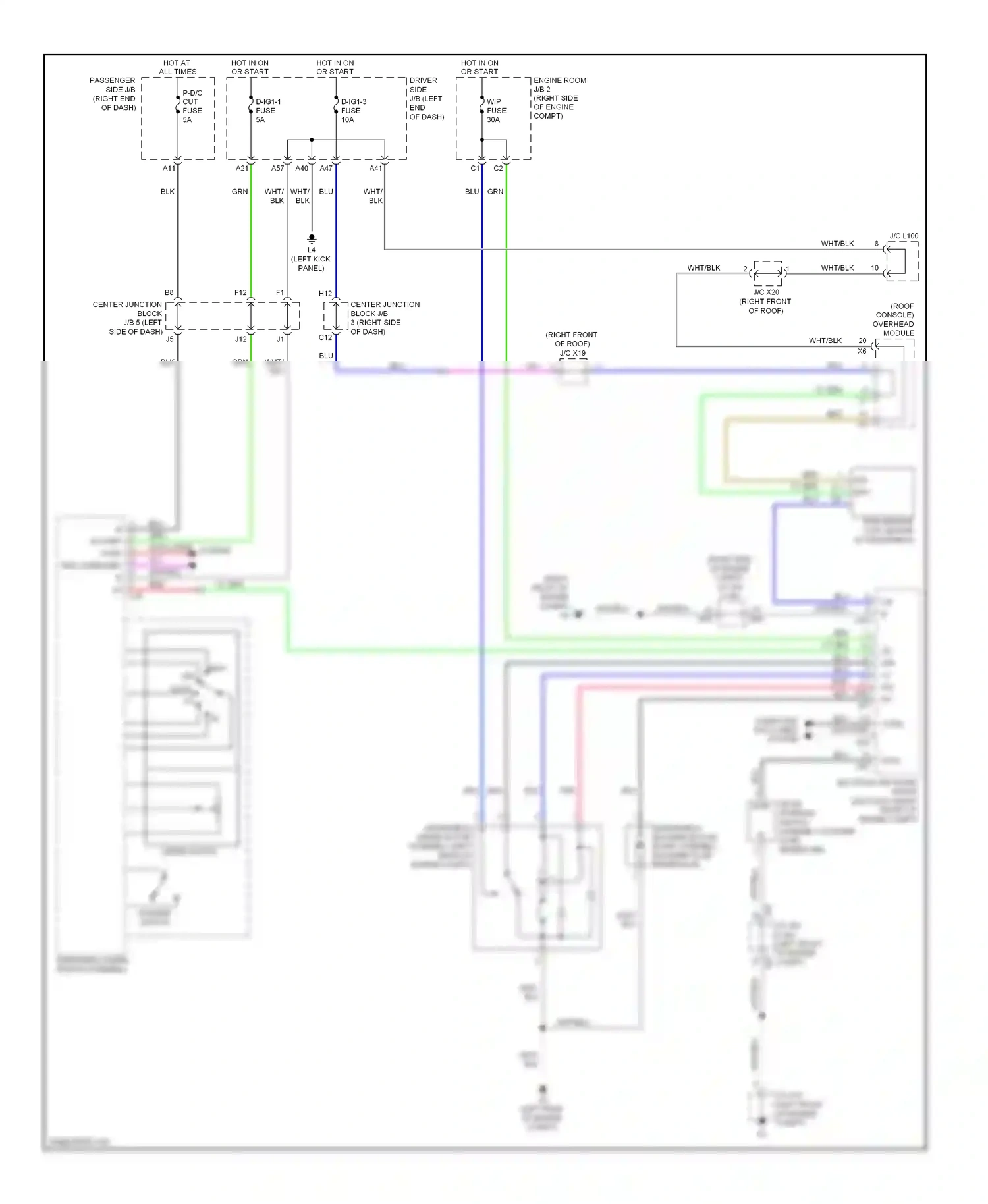 Lexus LS IV (2006-2012) fuse wiring diagram  (100 of 129)