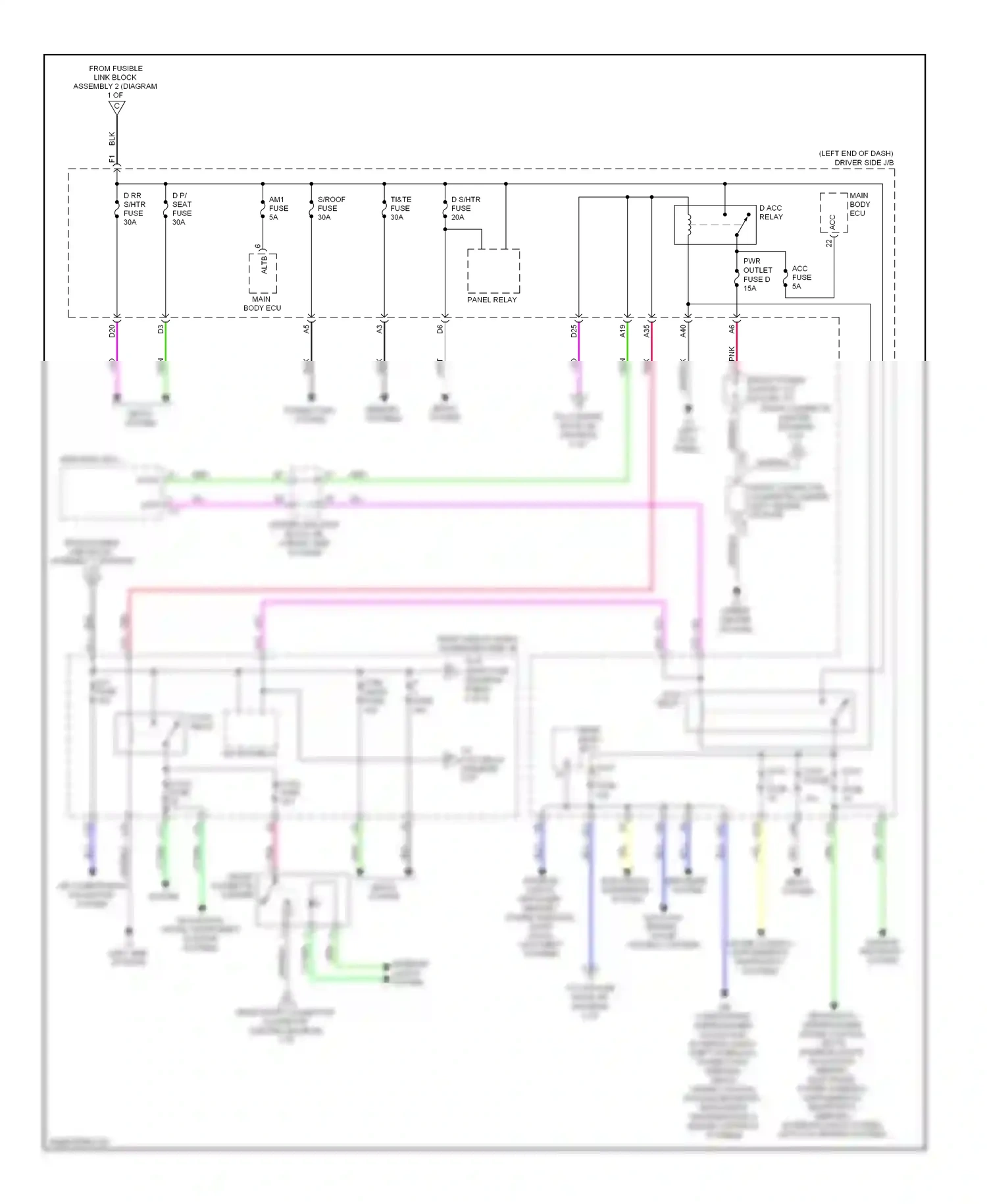 Lexus LS IV (2006-2012) fuse wiring diagram  (59 of 129)