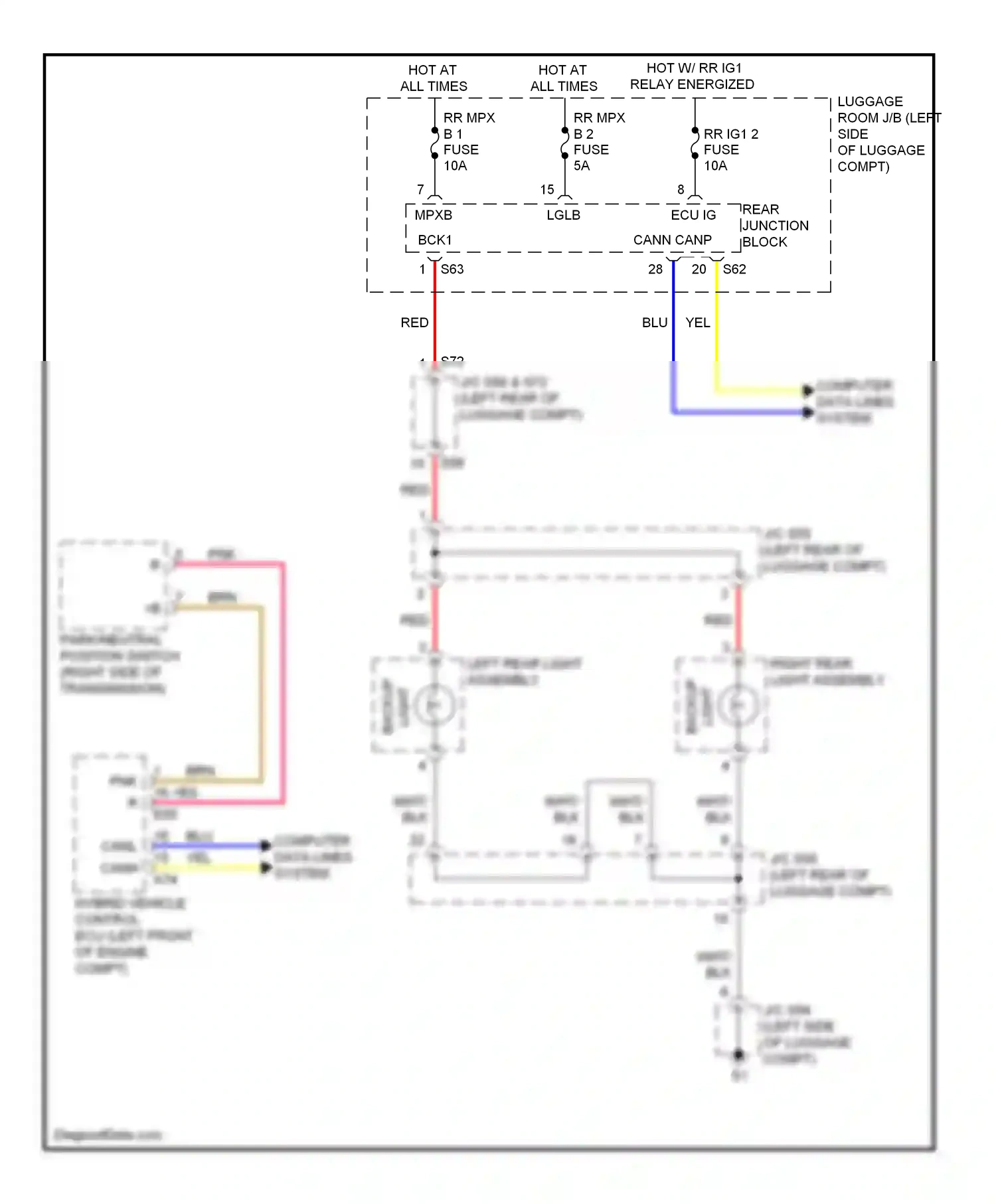Lexus LS IV (2006-2012) fuse wiring diagram  (21 of 129)
