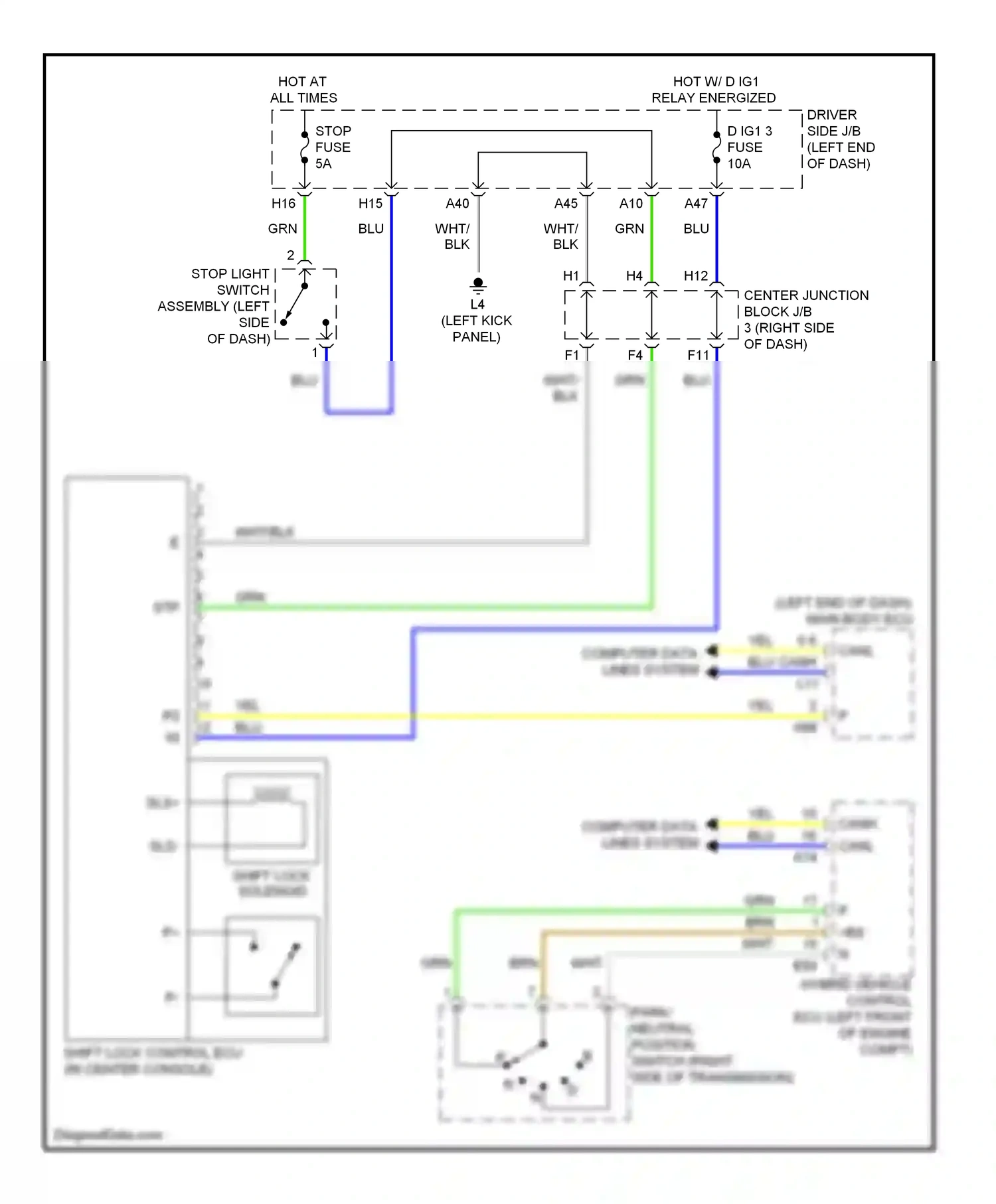 Lexus LS IV (2006-2012) fuse wiring diagram  (87 of 129)