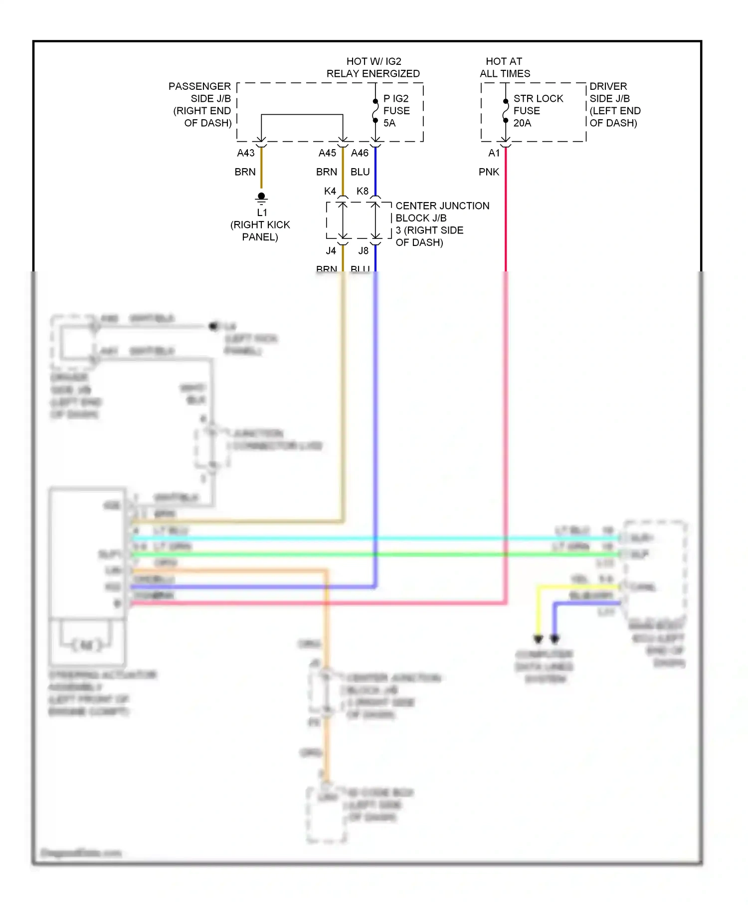Lexus LS IV (2006-2012) id code box (left side of dash) wiring diagram  (2 of 2)