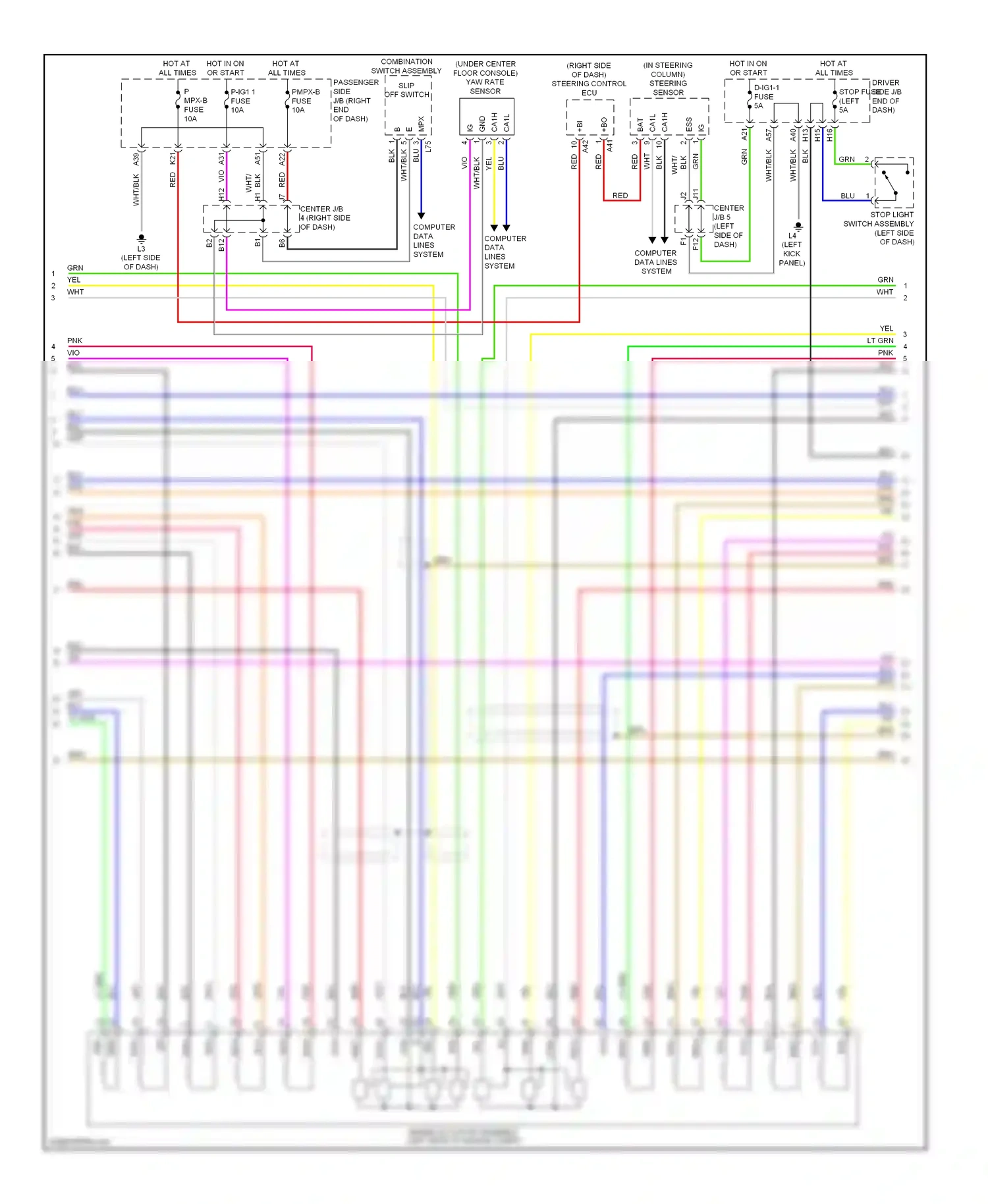 Lexus LS IV (2006-2012) (in steering column) steering sensor wiring diagram  (1 of 1)