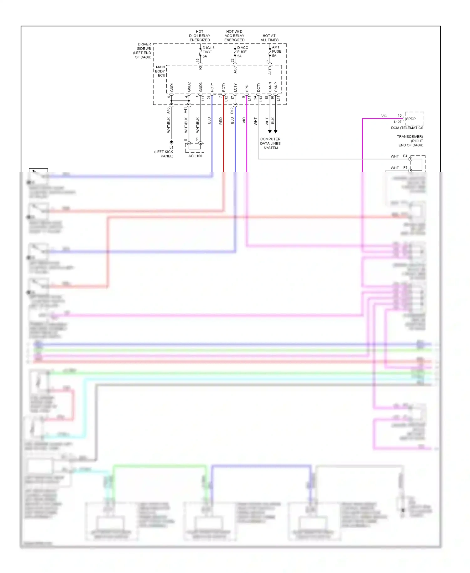 Lexus LS IV (2006-2012) (left "b" pillar) wiring diagram  (1 of 1)