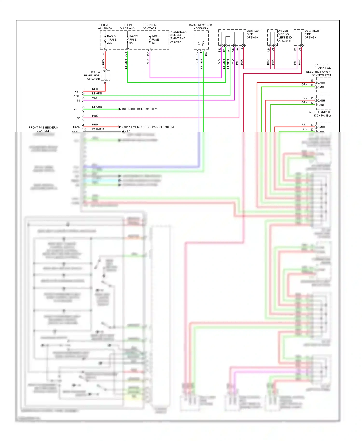 Lexus LS IV (2006-2012) (left front of engine compt) wiring diagram  (9 of 65)