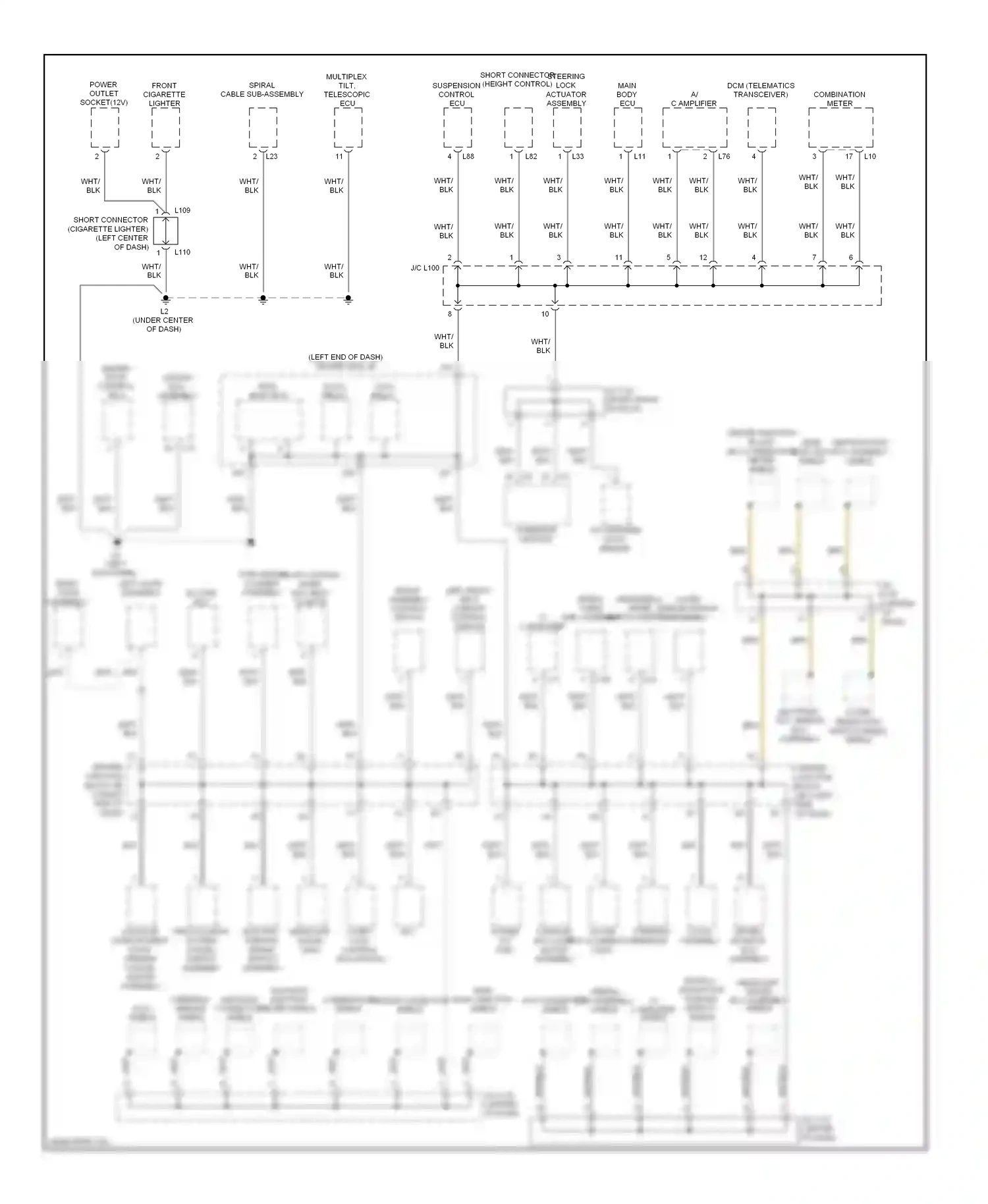 Lexus LS IV (2006-2012) (left kick panel) right left visor visor assembly assembly wiring diagram  (1 of 1)