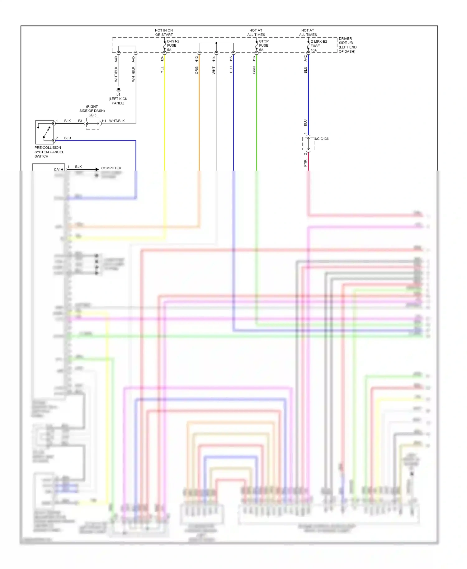 Lexus LS IV (2006-2012) (left kick panel) wiring diagram  (12 of 74)