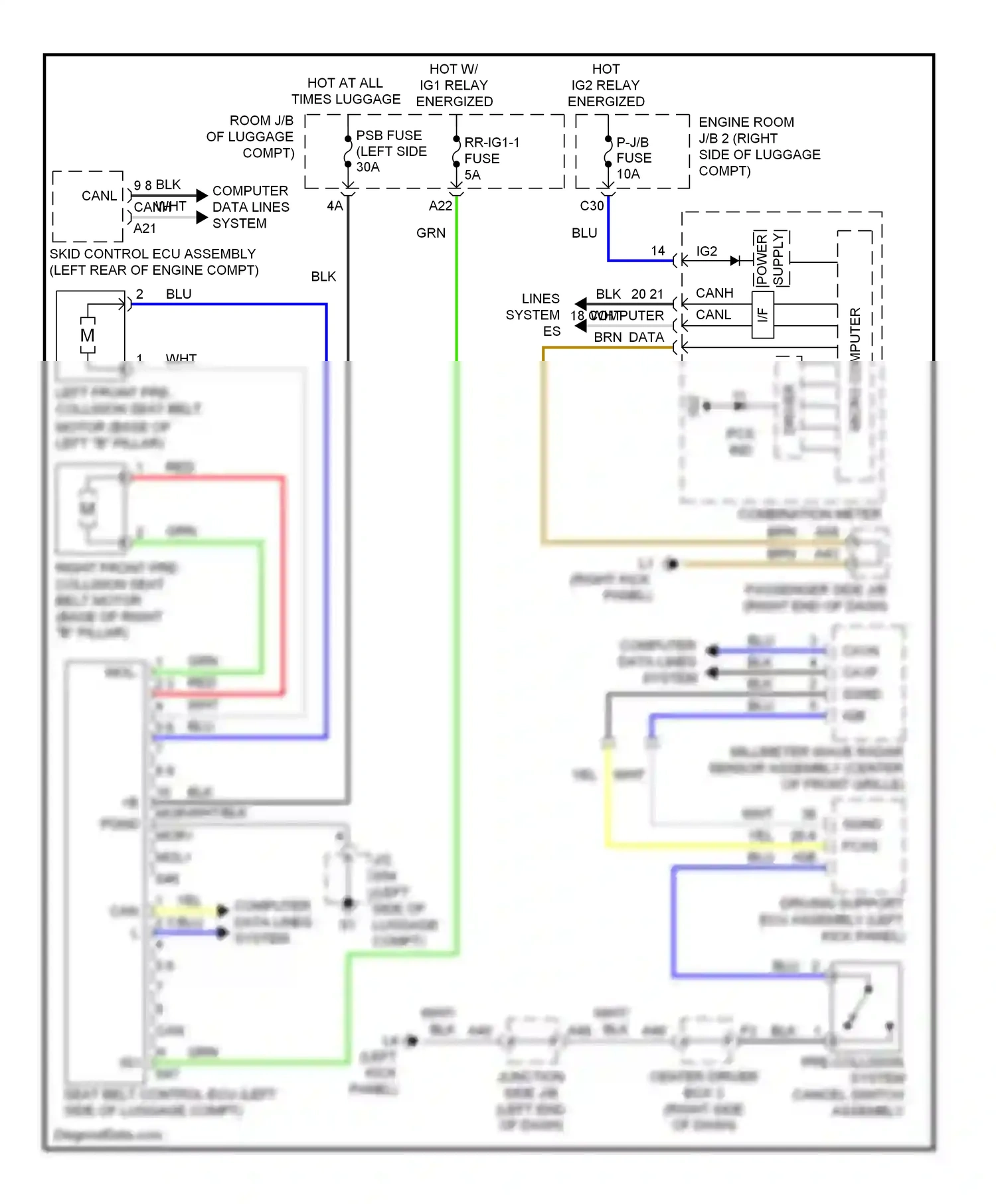 Lexus LS IV (2006-2012) (left kick panel) wiring diagram  (46 of 74)