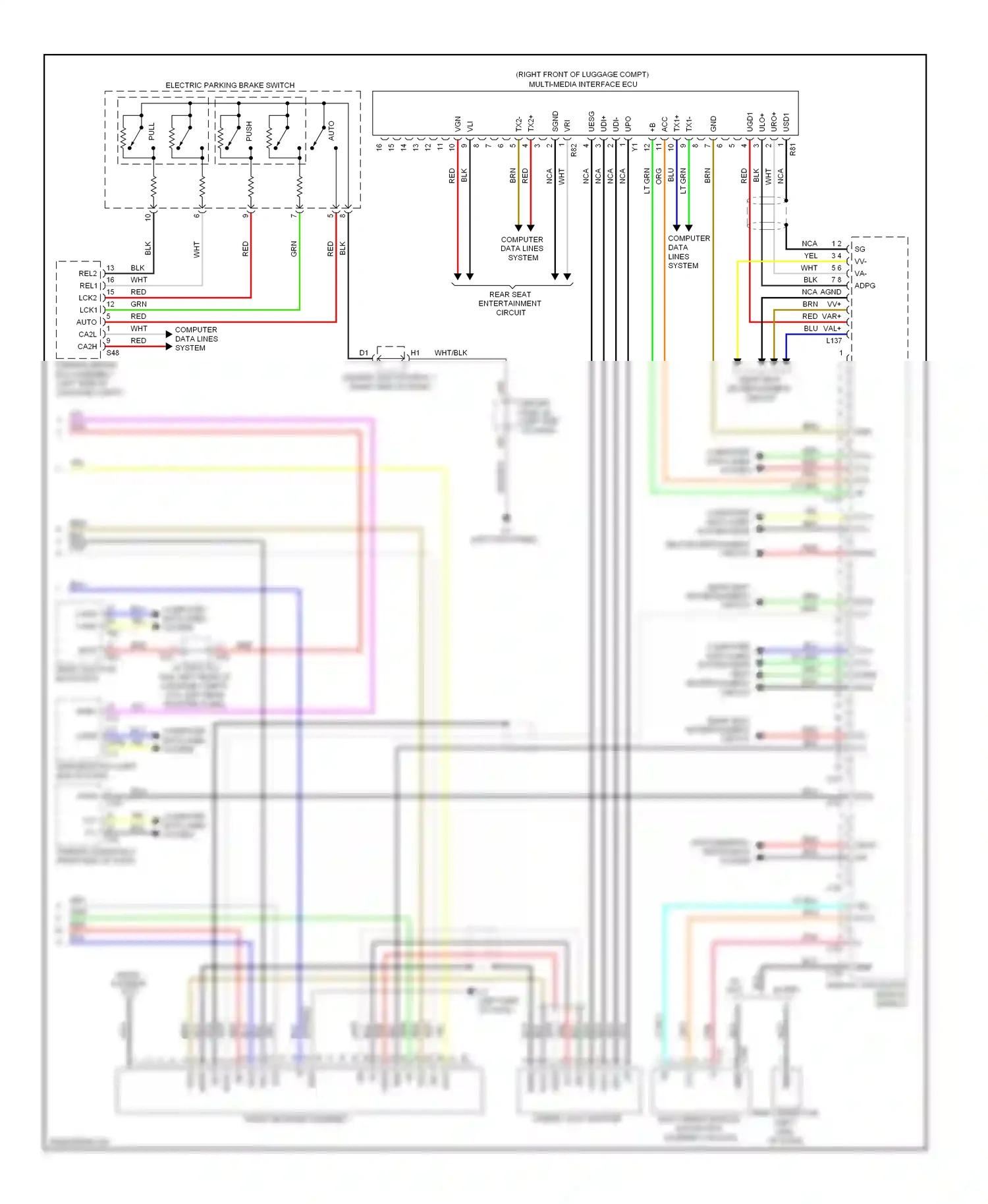 Lexus LS IV (2006-2012) (left kick panel) wiring diagram  (72 of 74)
