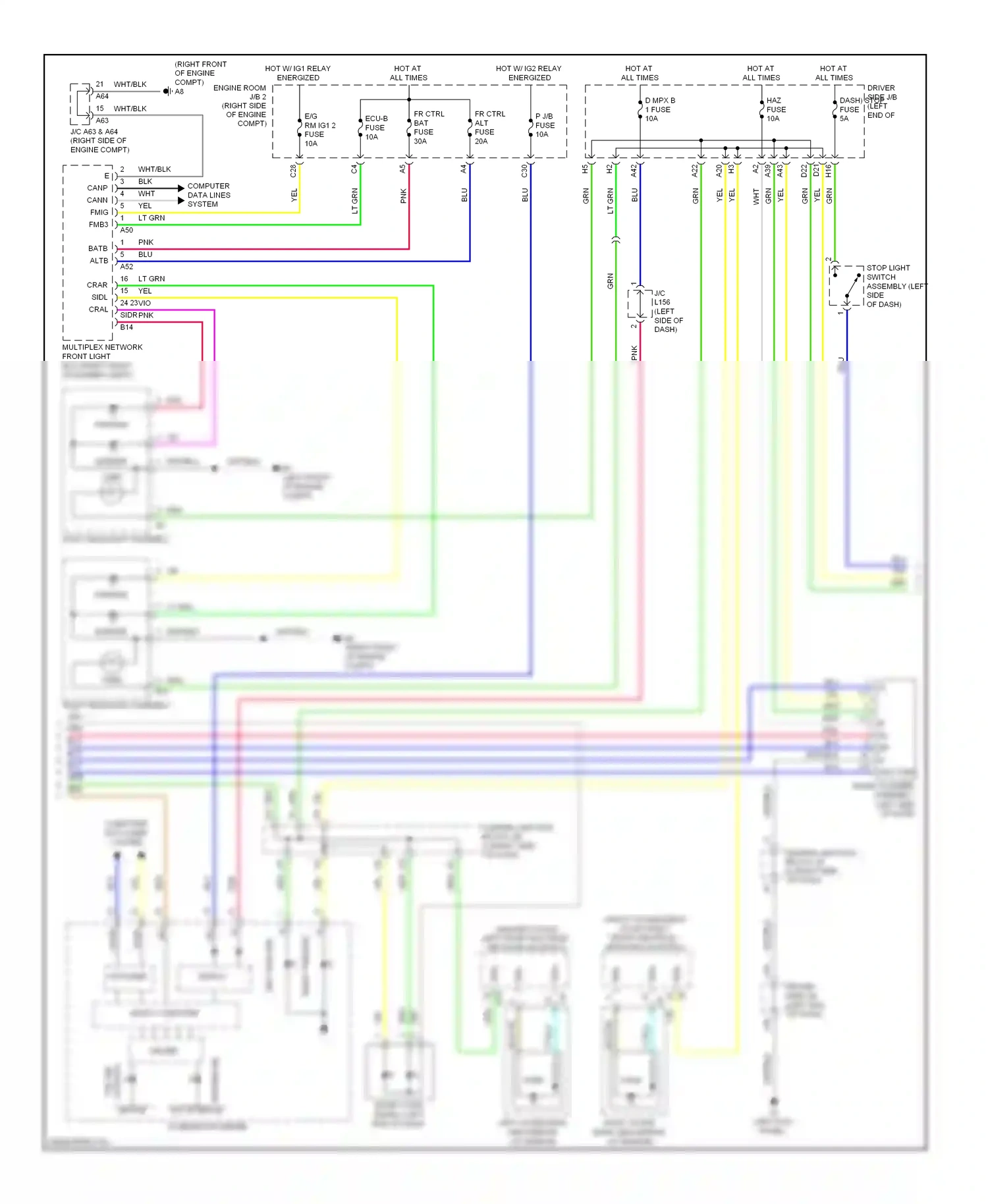 Lexus LS IV (2006-2012) parking wiring diagram  (1 of 1)