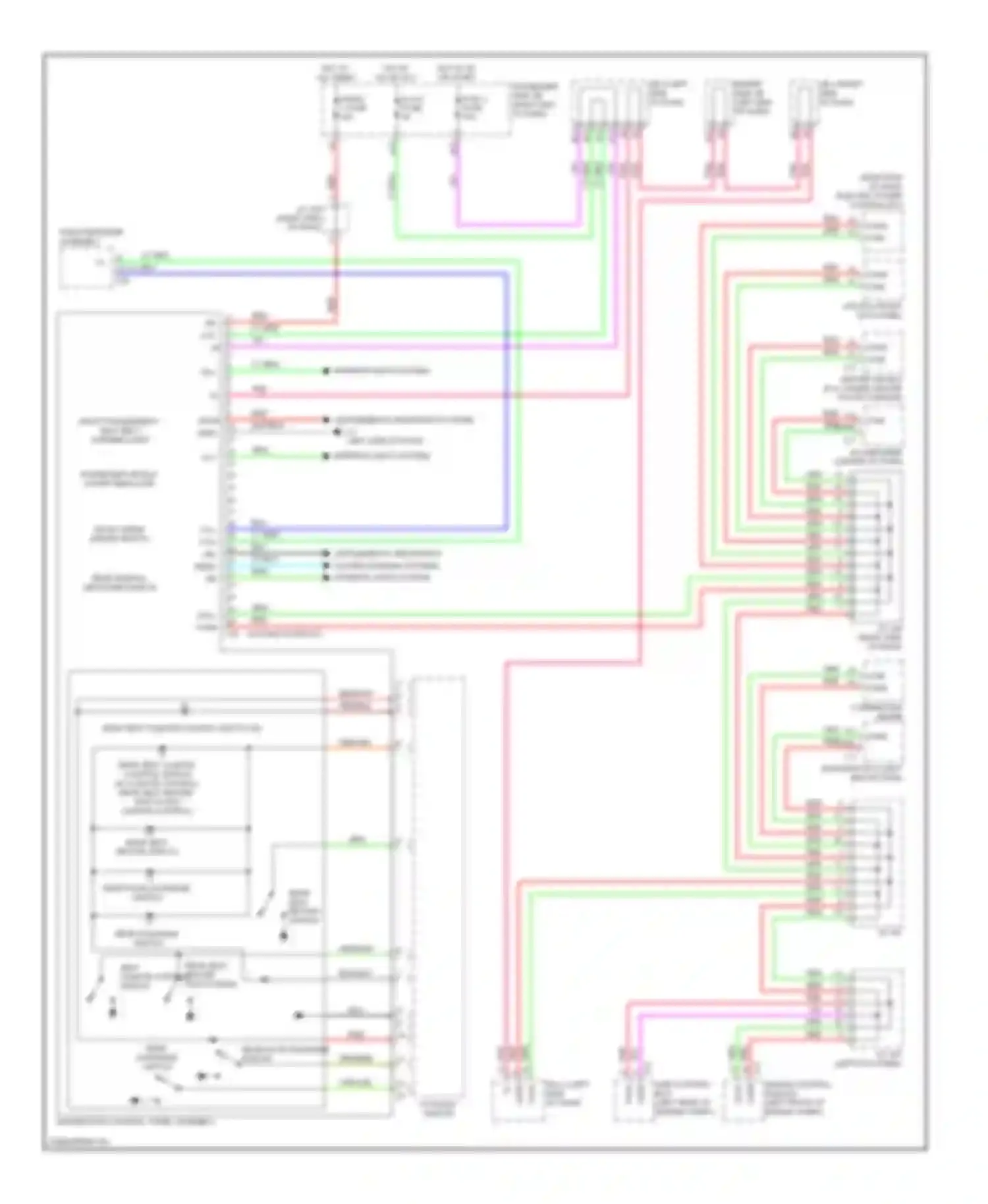Wiring diagram passenger air bag on/off indicator for Lexus LS IV (2006-2012) (2 of 2)