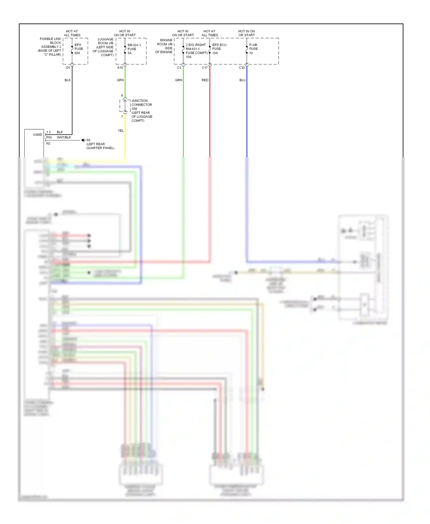 Lexus LS IV (2006-2012) power wiring diagram  (1 of 3)