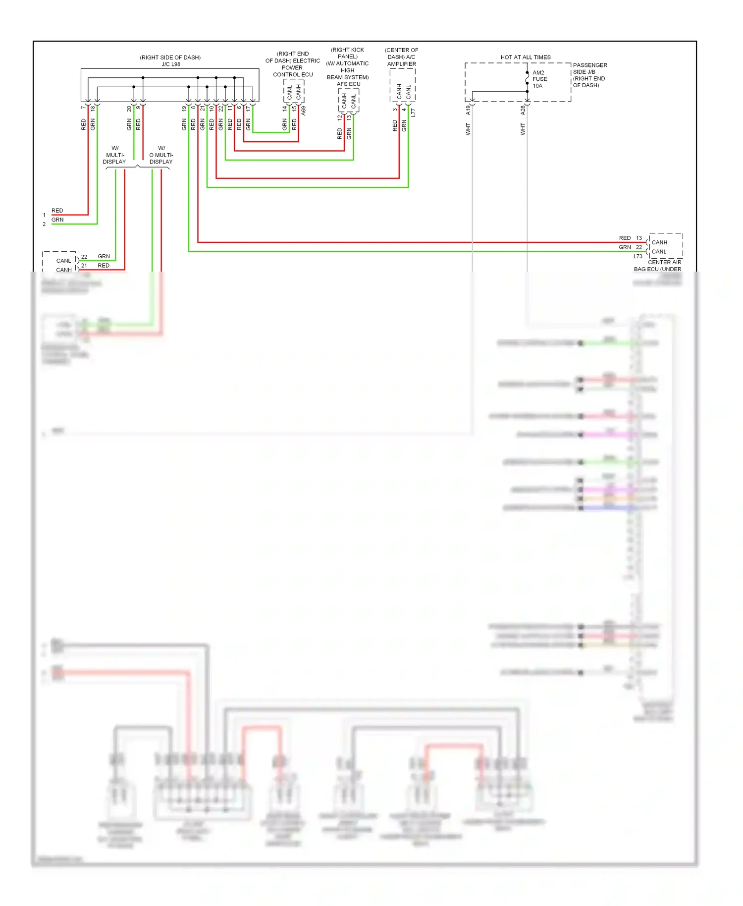 Lexus LS IV (2006-2012) (right kick panel) wiring diagram  (5 of 49)