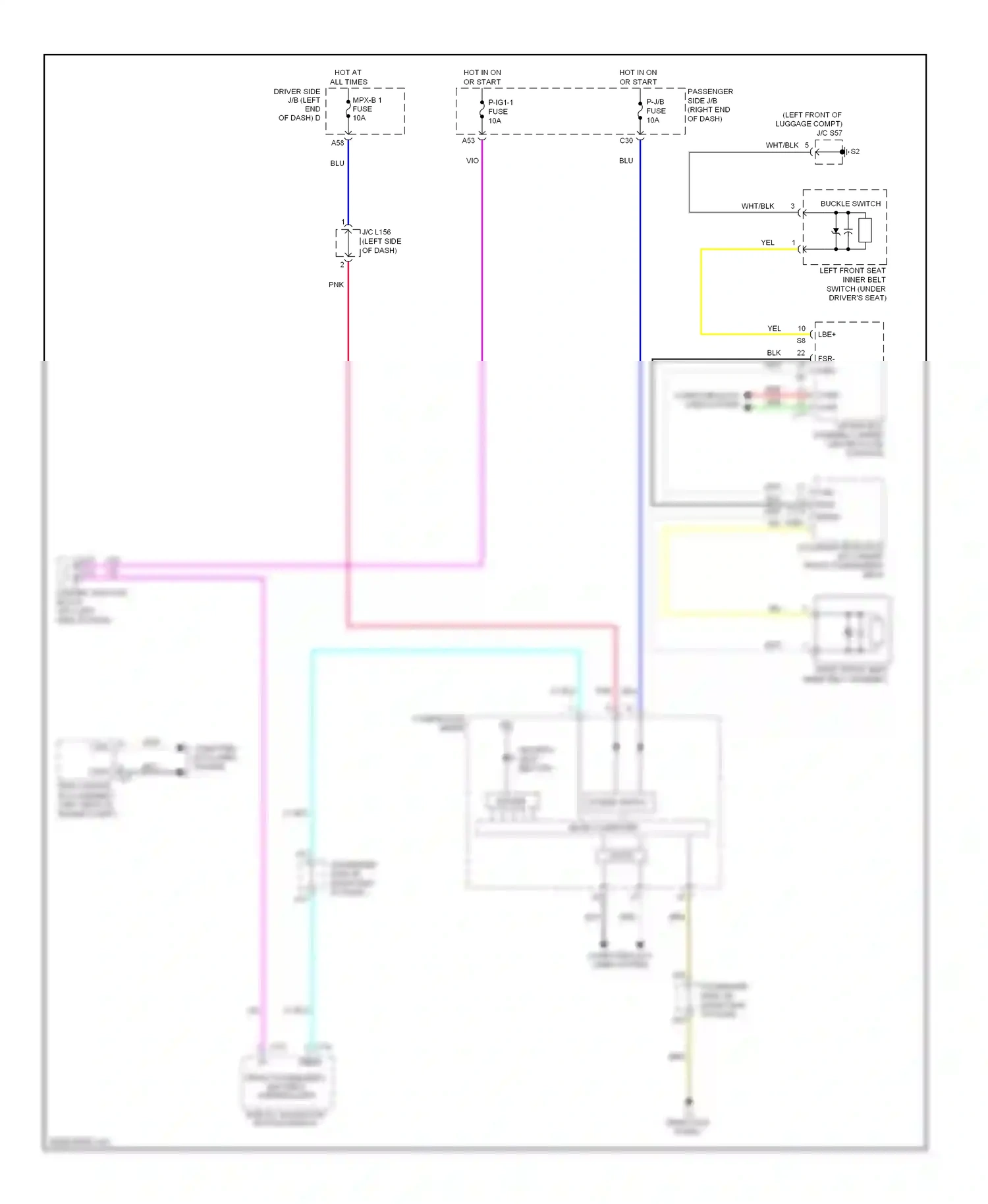 Lexus LS IV (2006-2012) (right kick panel) wiring diagram  (36 of 49)