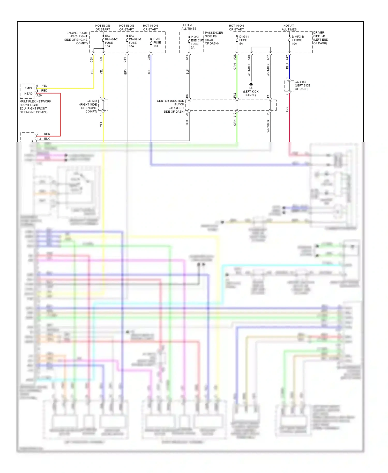 Lexus LS IV (2006-2012) (right side engine compt) wiring diagram  (1 of 1)