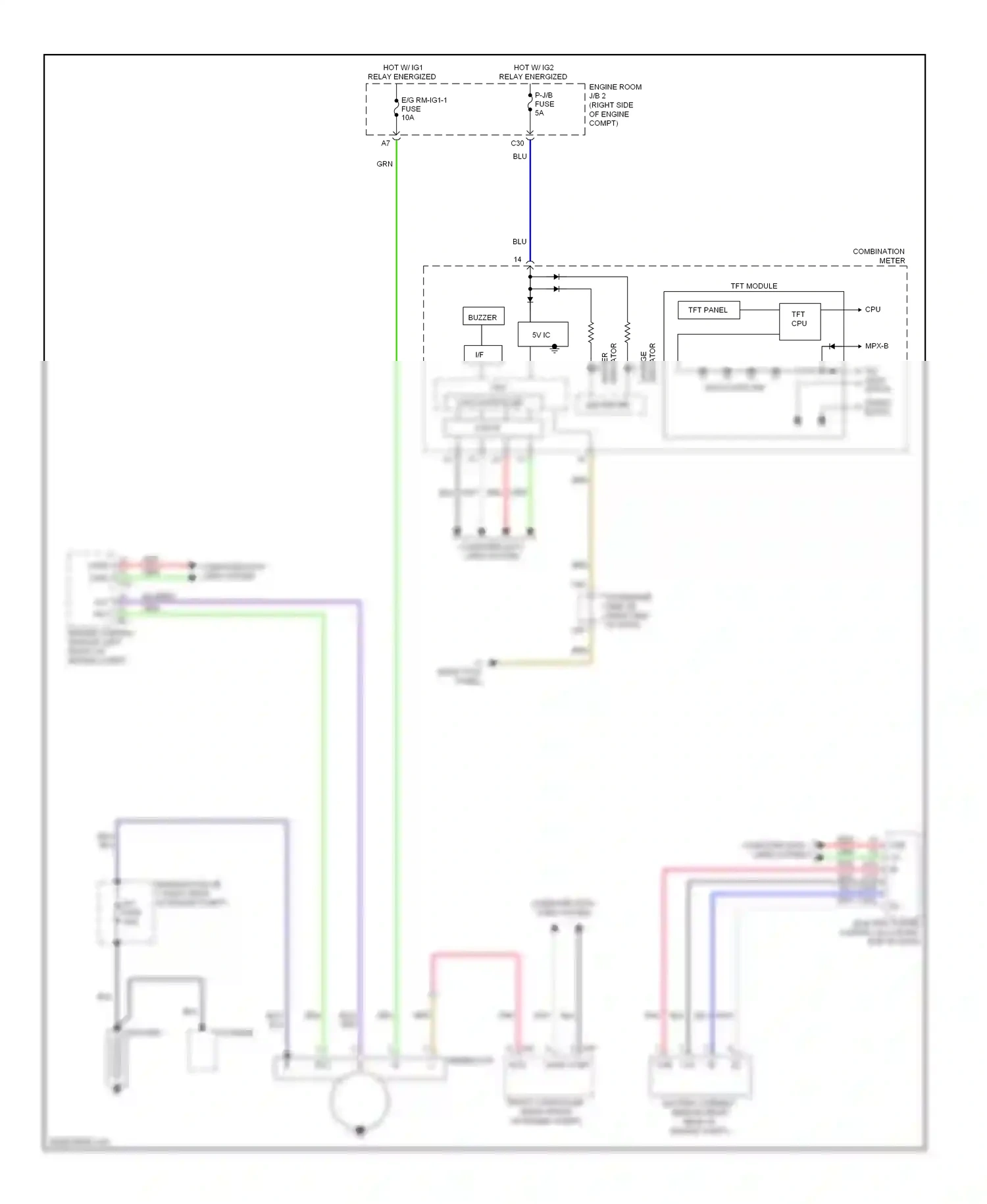 Lexus LS IV (2006-2012) starter wiring diagram  (1 of 2)