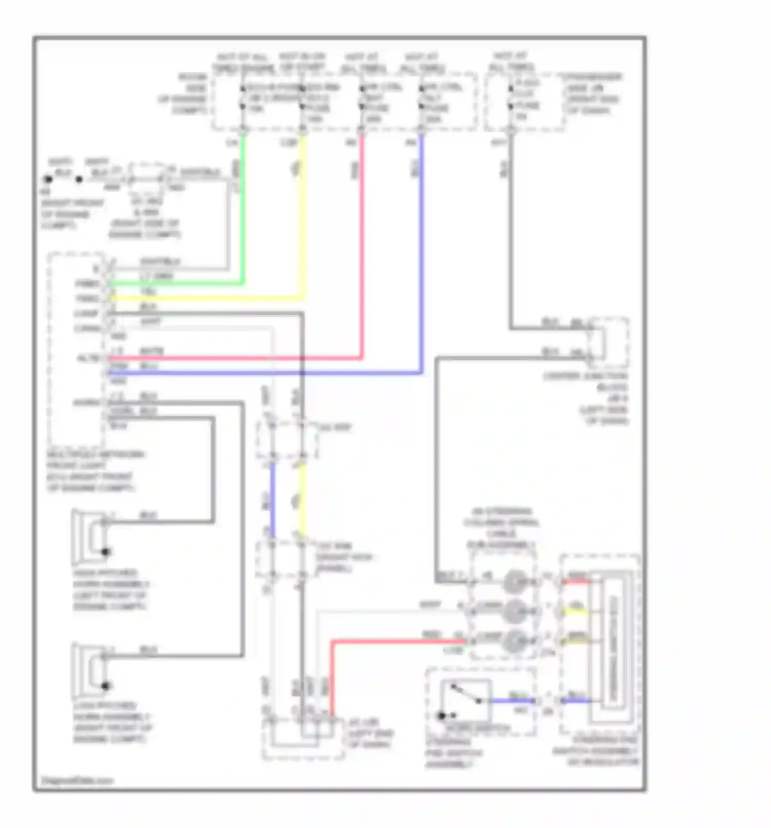 Wiring diagram steering pad switch assembly w/ modulator for Lexus LS IV (2006-2012) (2 of 6)