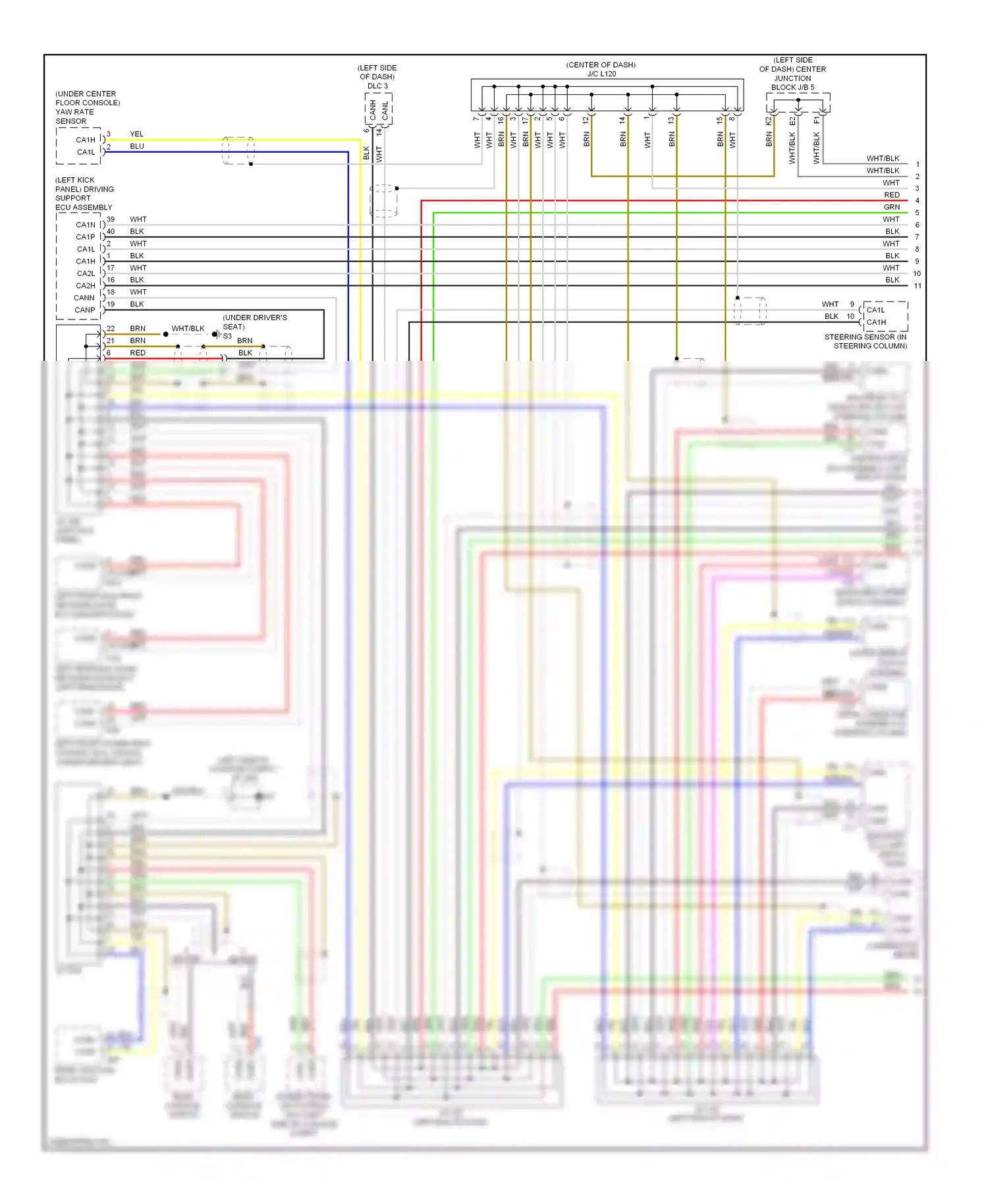 Lexus LS IV (2006-2012) steering sensor (in steering column) wiring diagram  (2 of 3)
