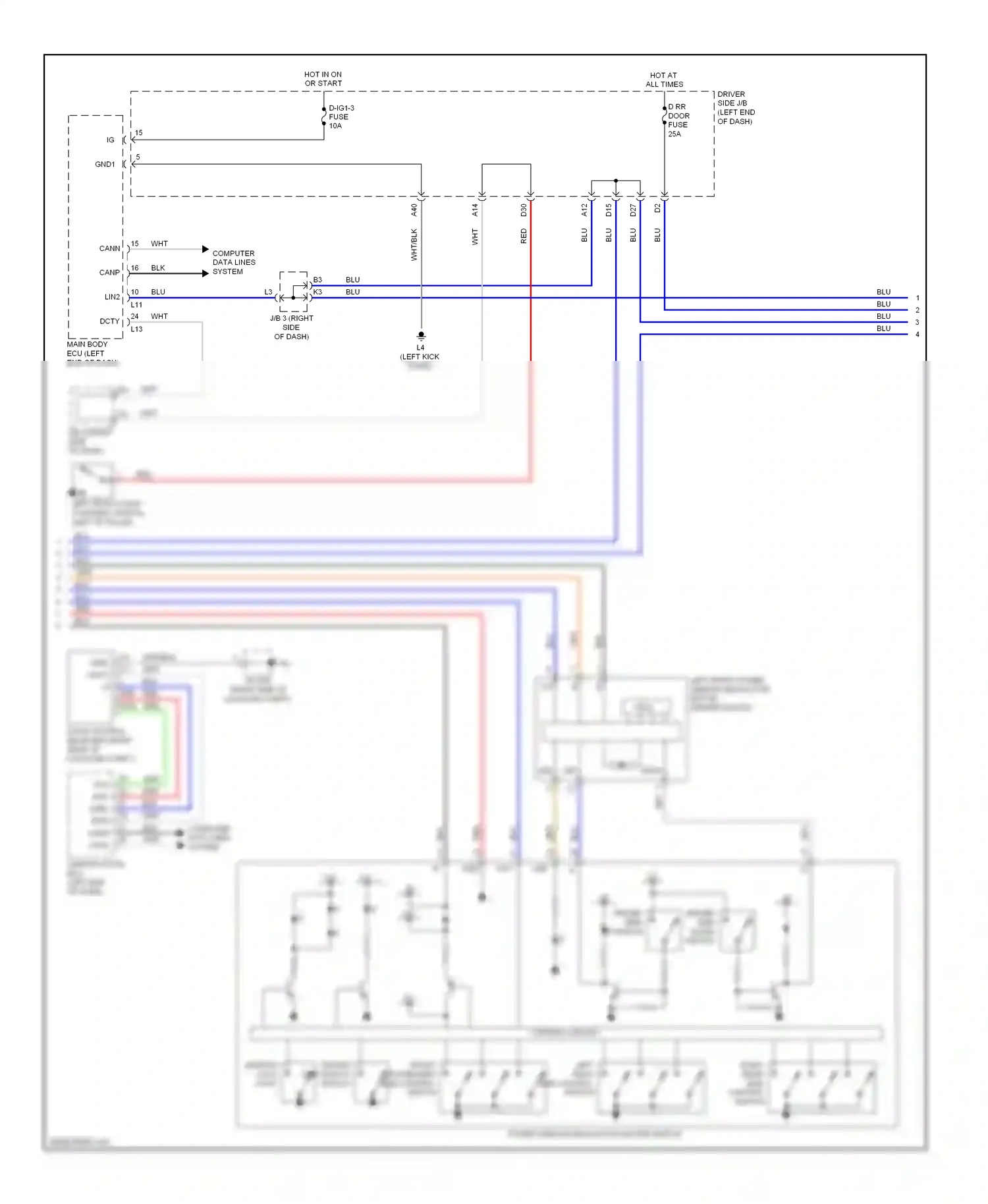 Lexus LS IV (2006-2012) switch wiring diagram  (4 of 5)