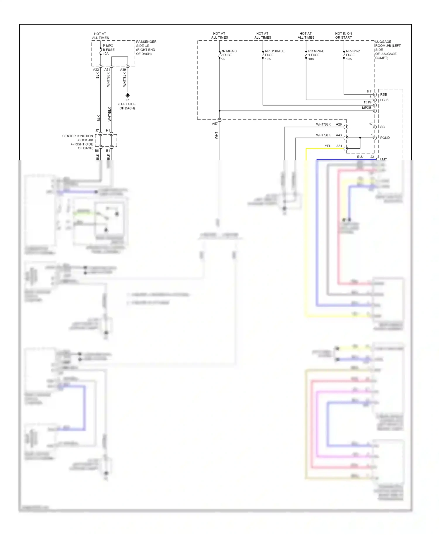 Lexus LS IV (2006-2012) switch wiring diagram  (5 of 5)