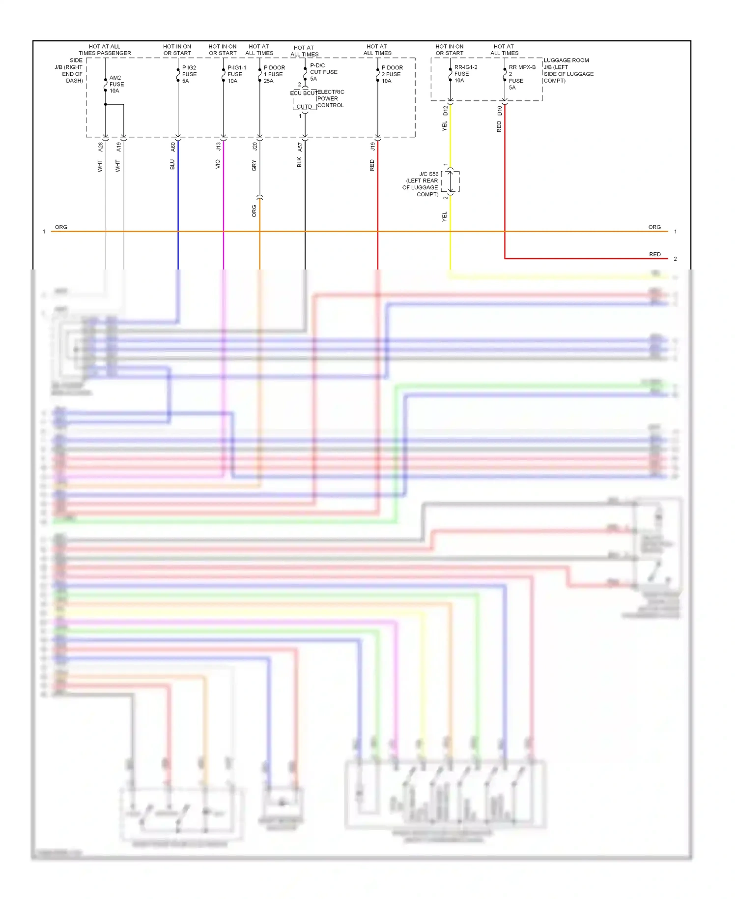 Lexus LS IV (2006-2012) temporary wiring diagram  (1 of 2)