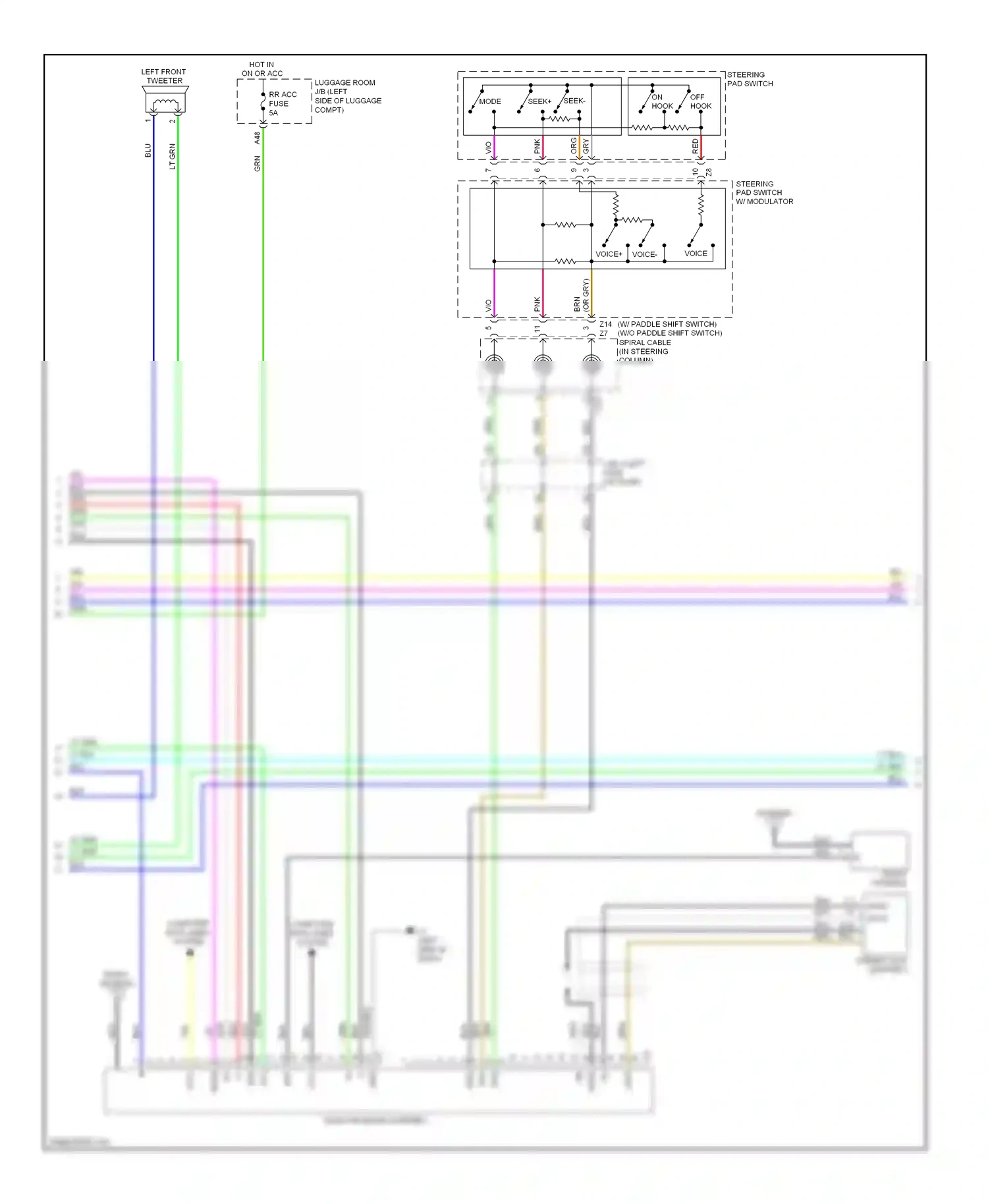 Lexus LS IV (2006-2012) (w/ paddle shift switch) (w/o paddle shift switch) wiring diagram  (2 of 7)