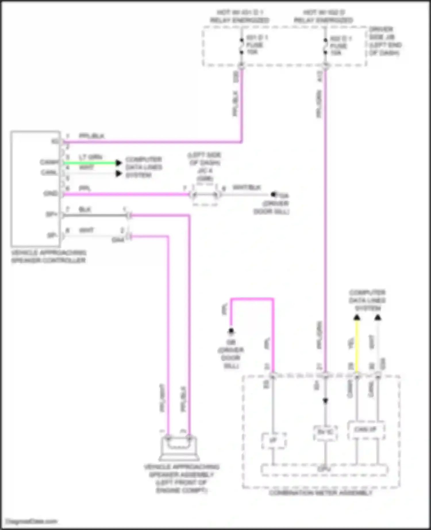 LS Lexus V facelift (2021-2024): Acoustic vehicle altering system circuit