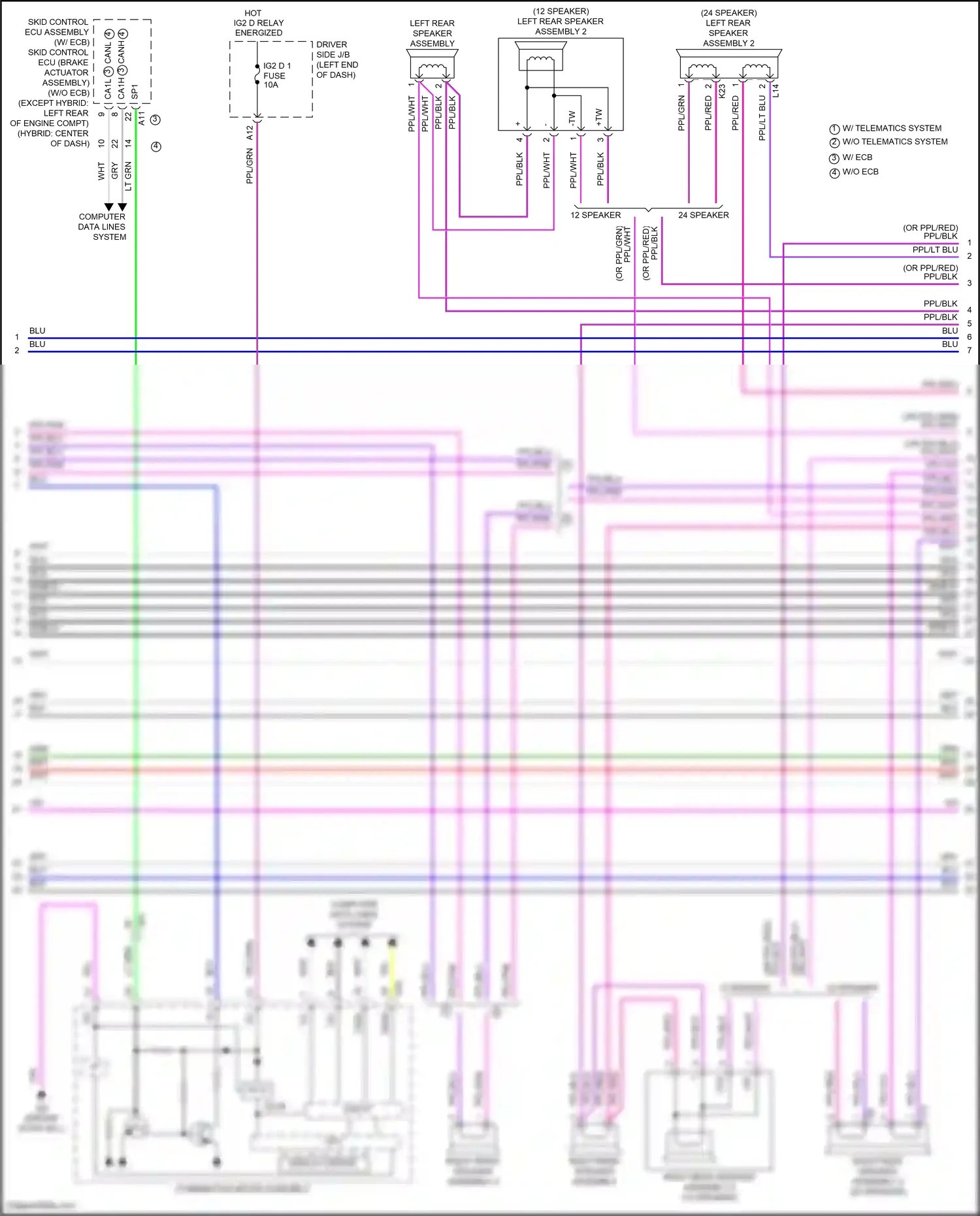 Lexus LS V facelift (2021-2024) computer data lines system wiring diagram  (86 of 132)