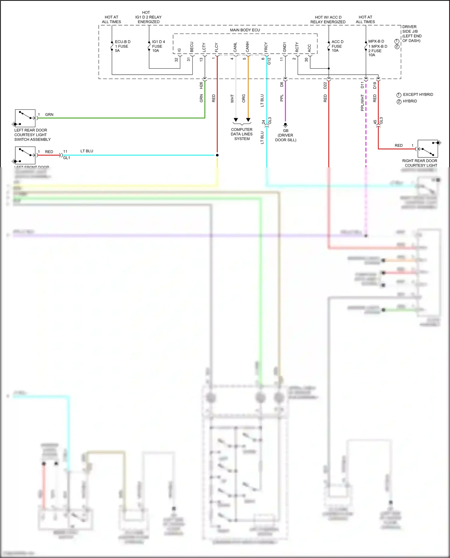 Lexus LS V facelift (2021-2024) computer data lines system wiring diagram  (109 of 132)