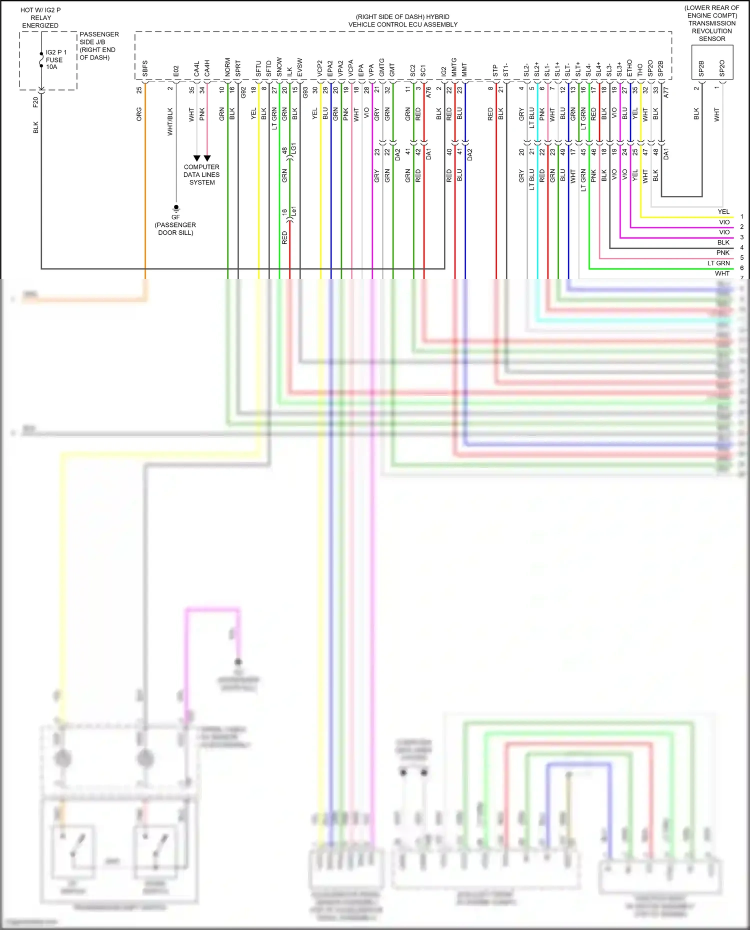 Lexus LS V facelift (2021-2024) down switch wiring diagram  (2 of 4)