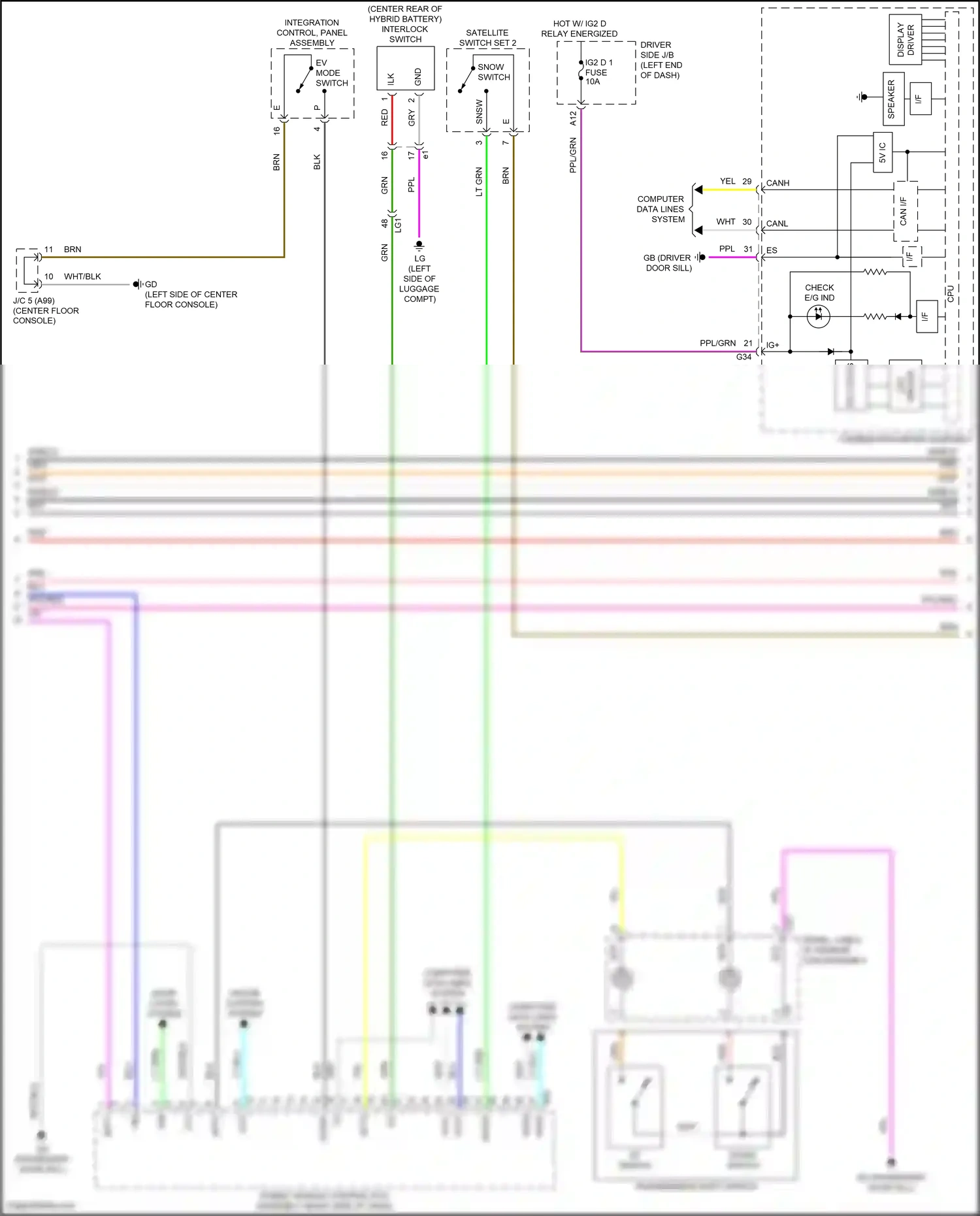 Lexus LS V facelift (2021-2024) down switch wiring diagram  (4 of 4)