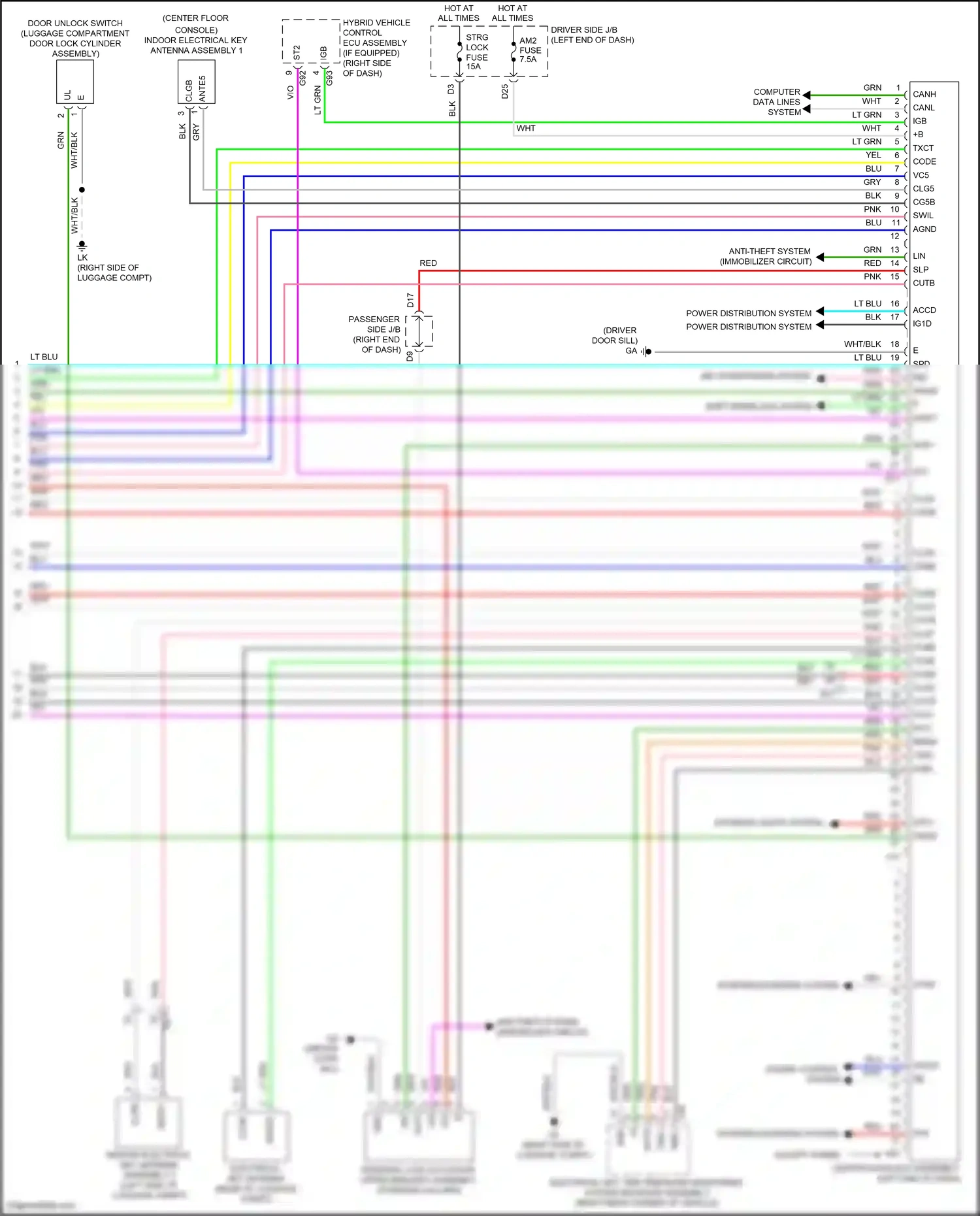 Lexus LS V facelift (2021-2024) engine control system wiring diagram  (1 of 2)