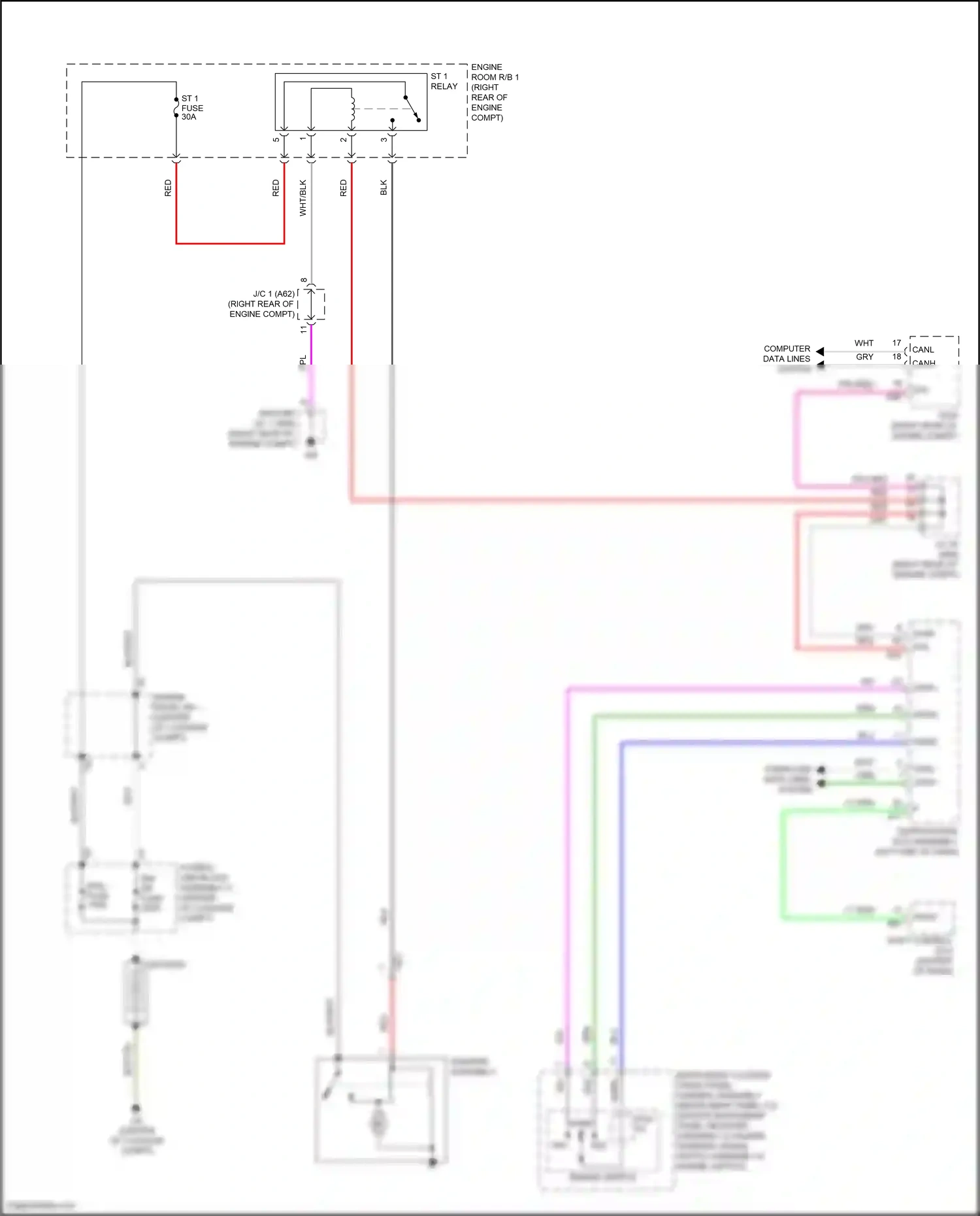 Lexus LS V facelift (2021-2024) engine switch wiring diagram  (1 of 1)