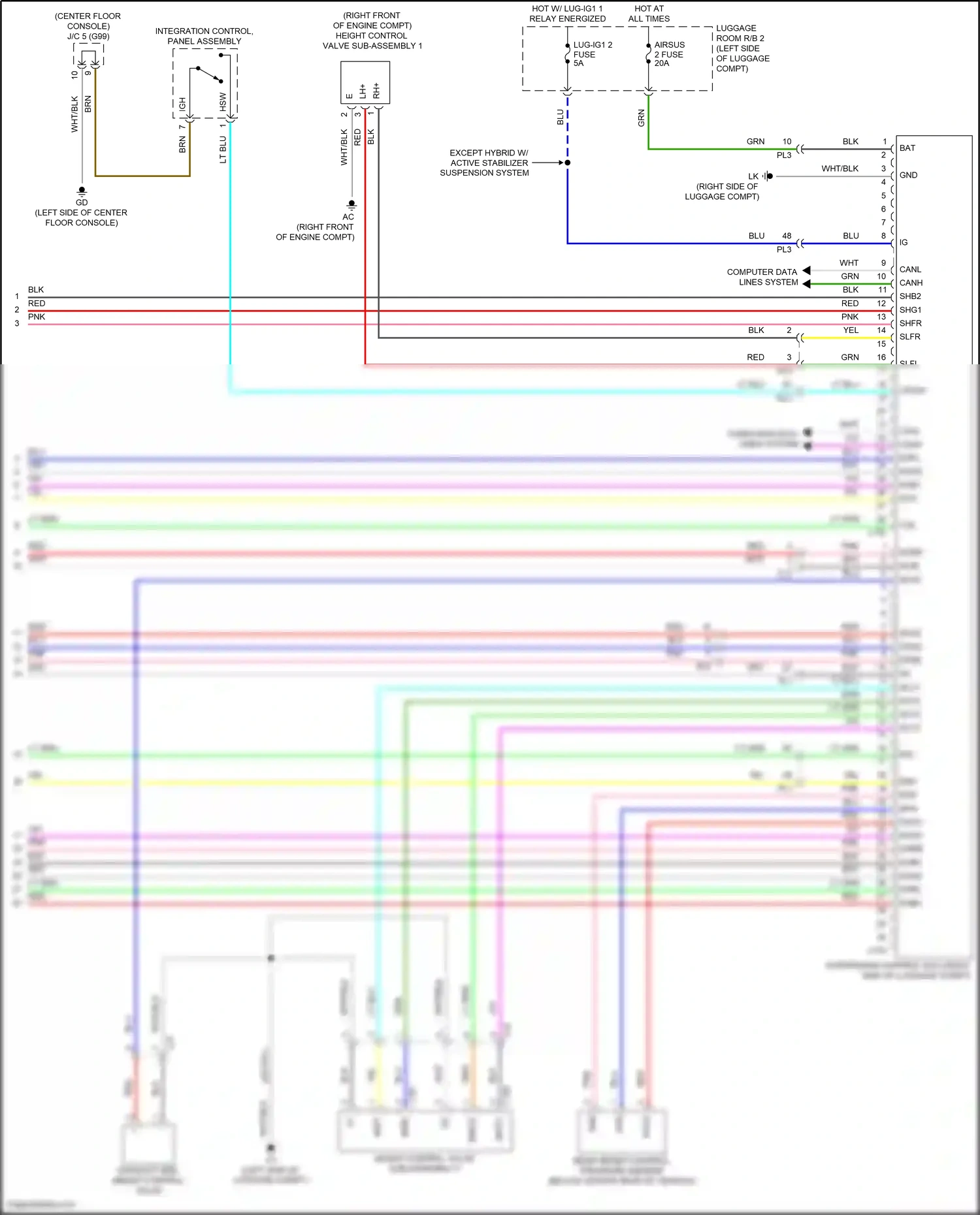 Lexus LS V facelift (2021-2024) integration control, panel assembly wiring diagram  (1 of 13)
