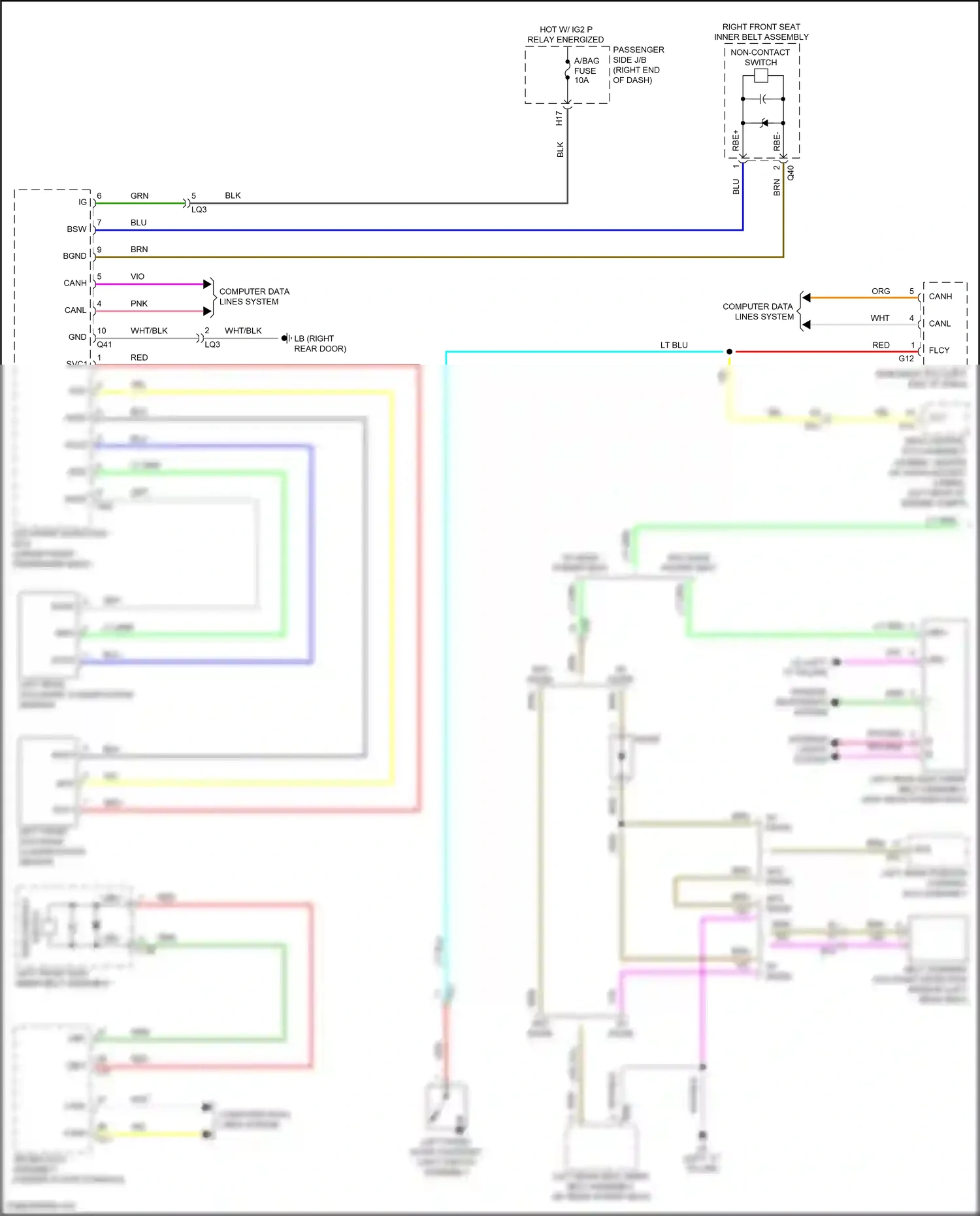 Lexus LS V facelift (2021-2024) left front occupant classification sensor wiring diagram  (1 of 2)