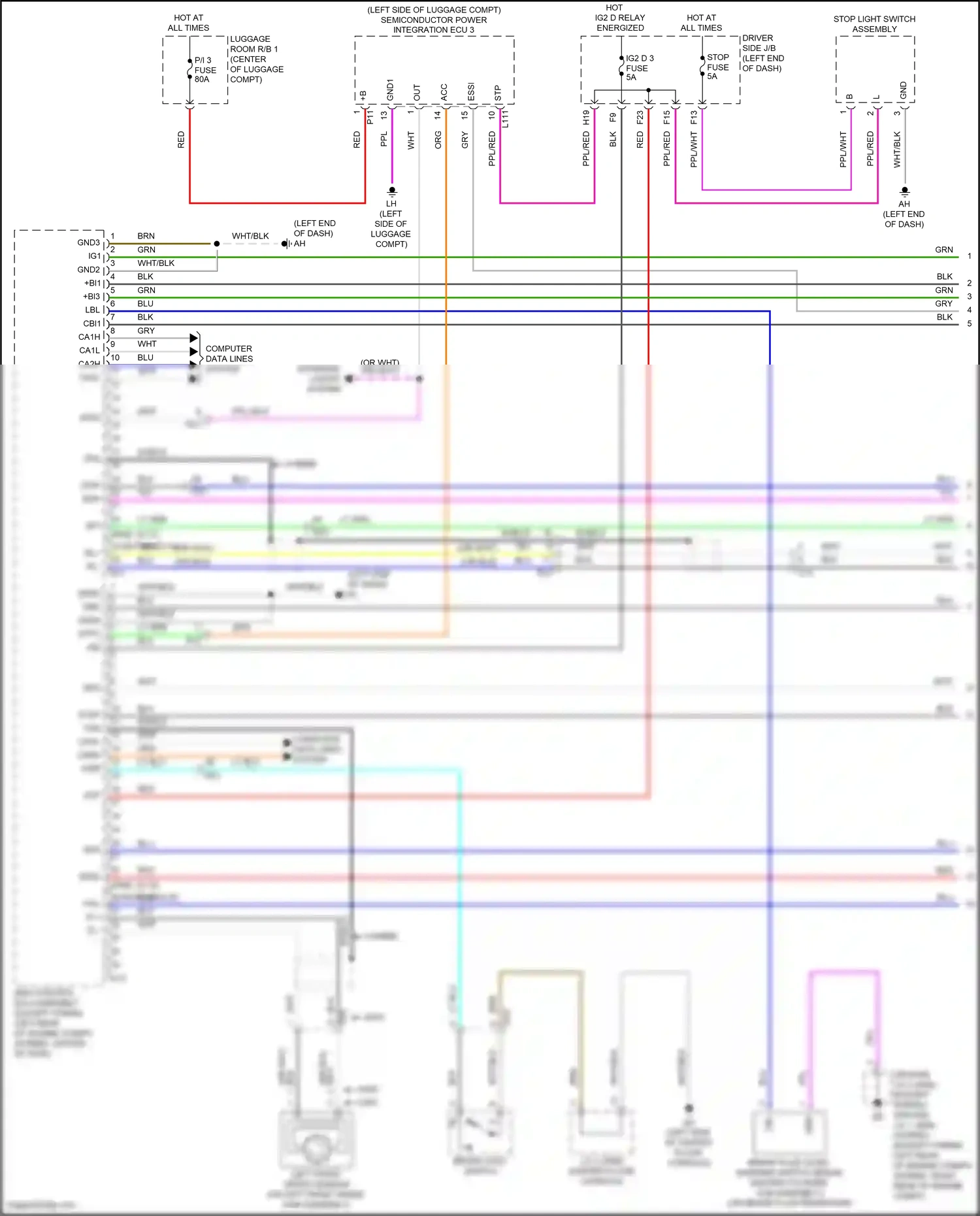 Lexus LS V facelift (2021-2024) left front speed sensor wiring diagram  (1 of 4)