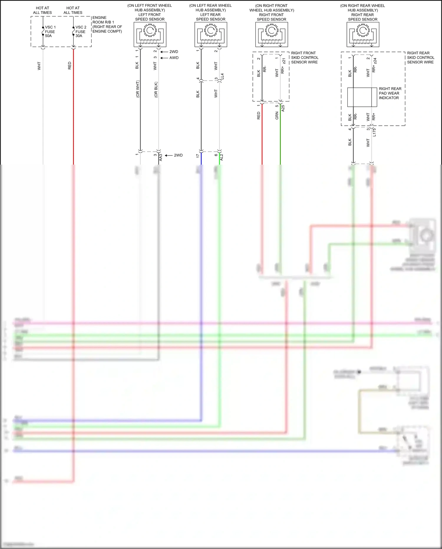 Lexus LS V facelift (2021-2024) left front speed sensor wiring diagram  (3 of 4)
