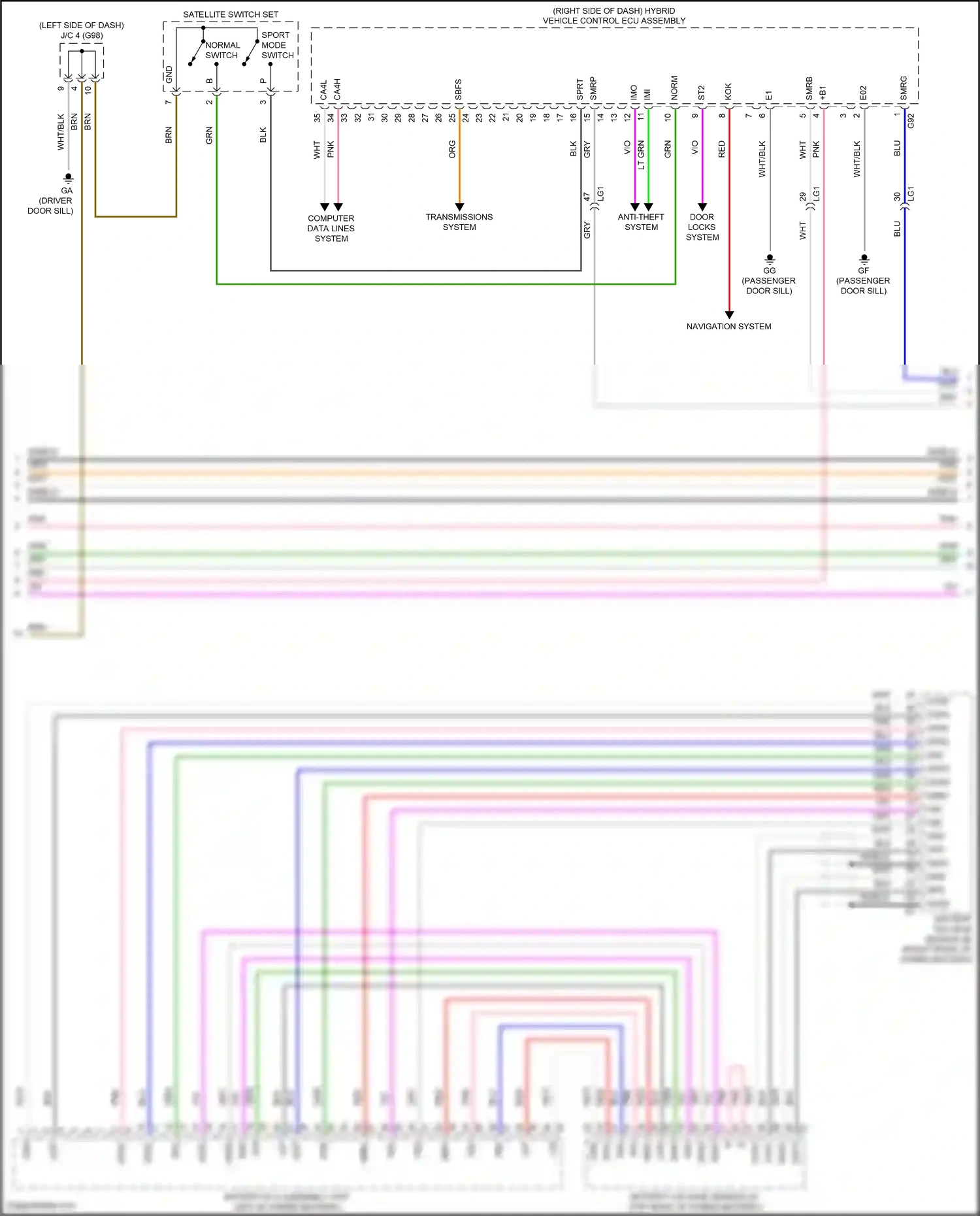 Lexus LS V facelift (2021-2024) normal switch wiring diagram  (2 of 2)