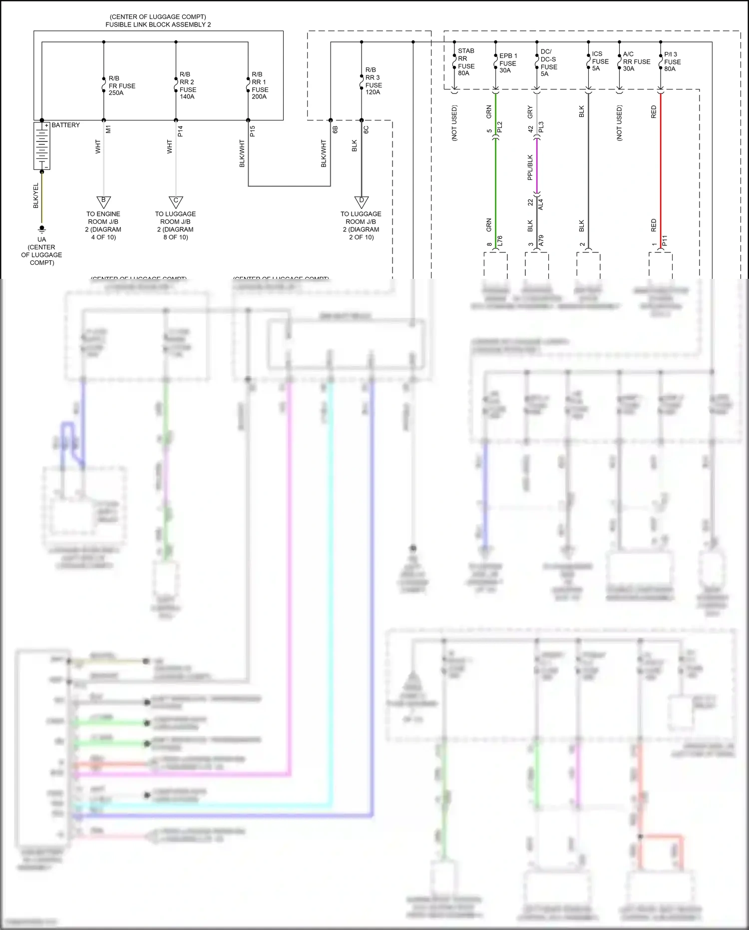 Lexus LS V facelift (2021-2024) shift interlock, transmissions systems wiring diagram  (1 of 1)