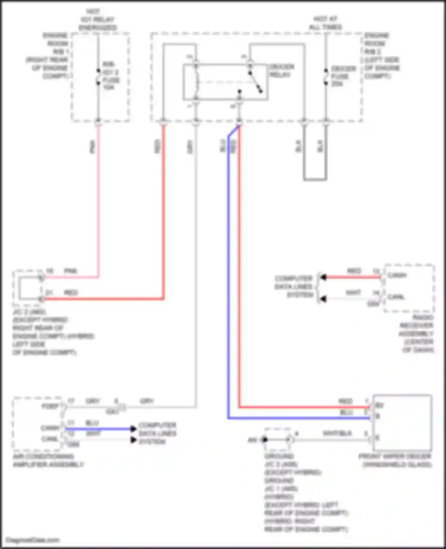 LS Lexus V (2017-2021): Front deicer circuit