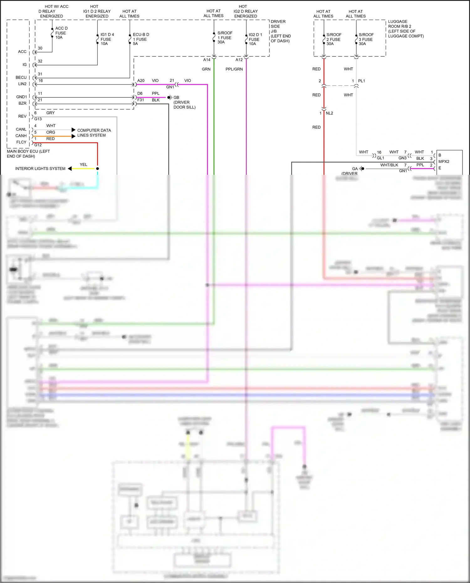 Lexus LS V (2017-2021) combination meter assembly wiring diagram  (9 of 46)