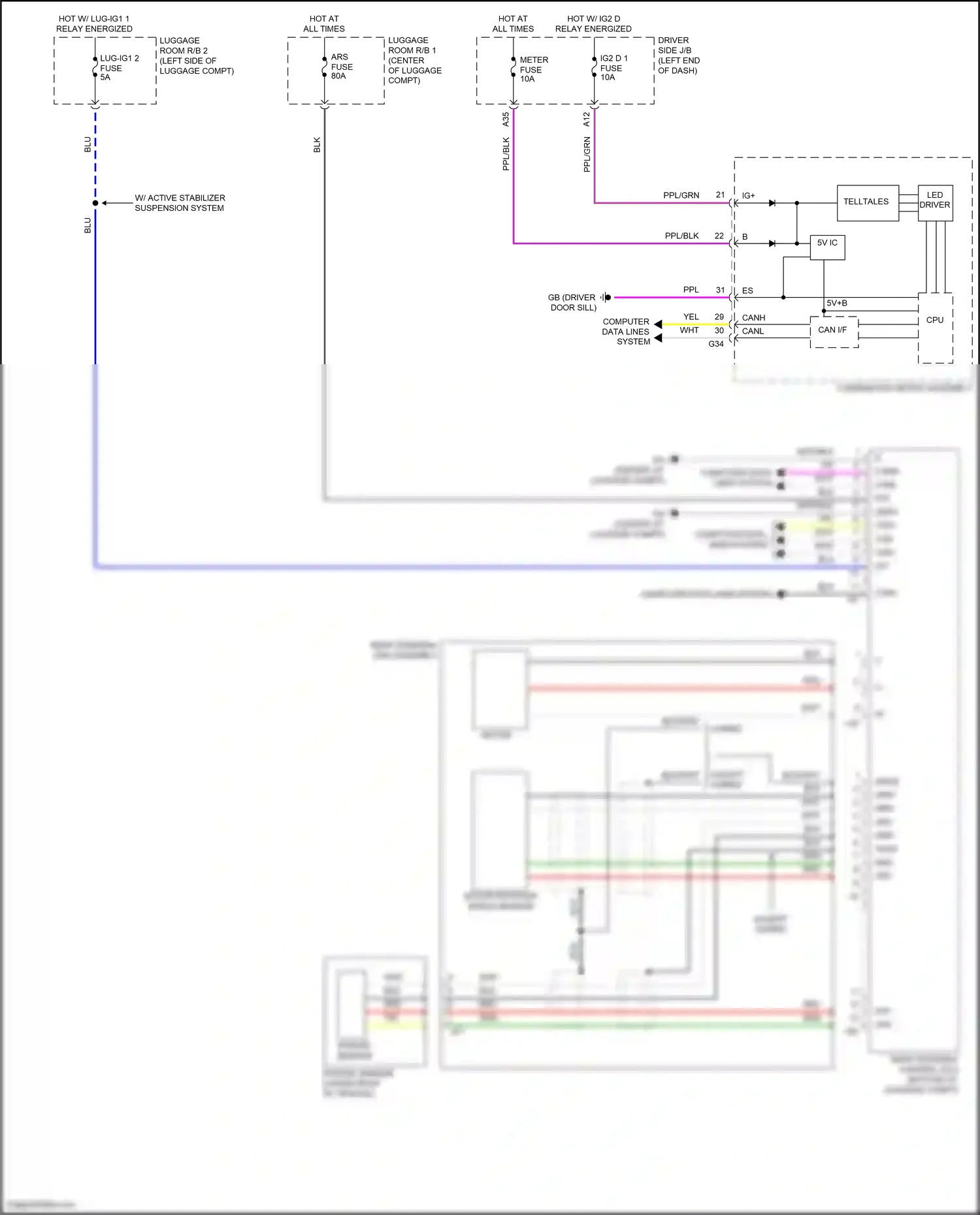 Lexus LS V (2017-2021) computer data lines system wiring diagram  (100 of 131)